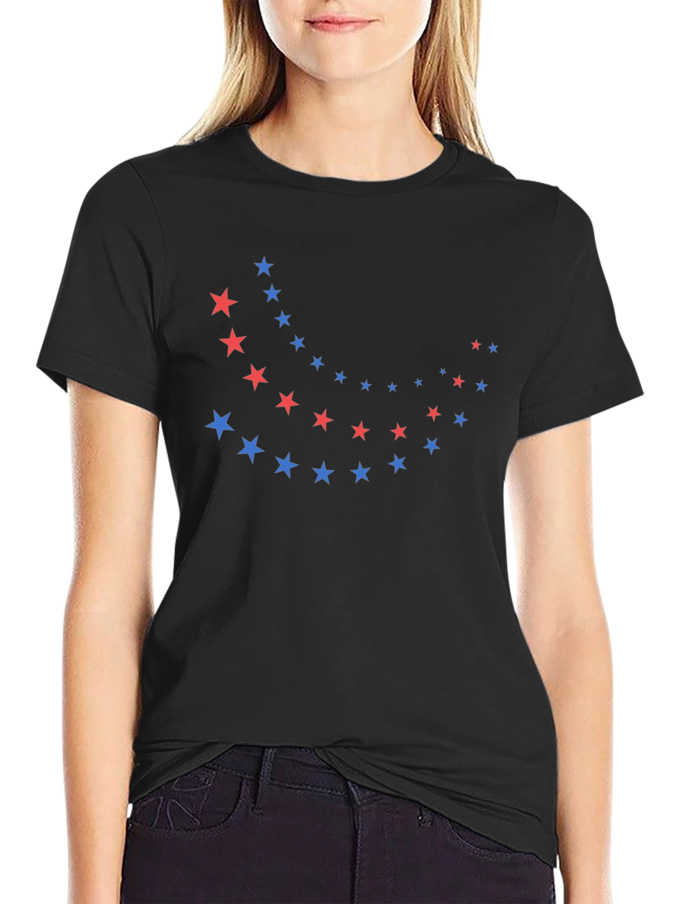 Stylish Black T-Shirt with Star Design