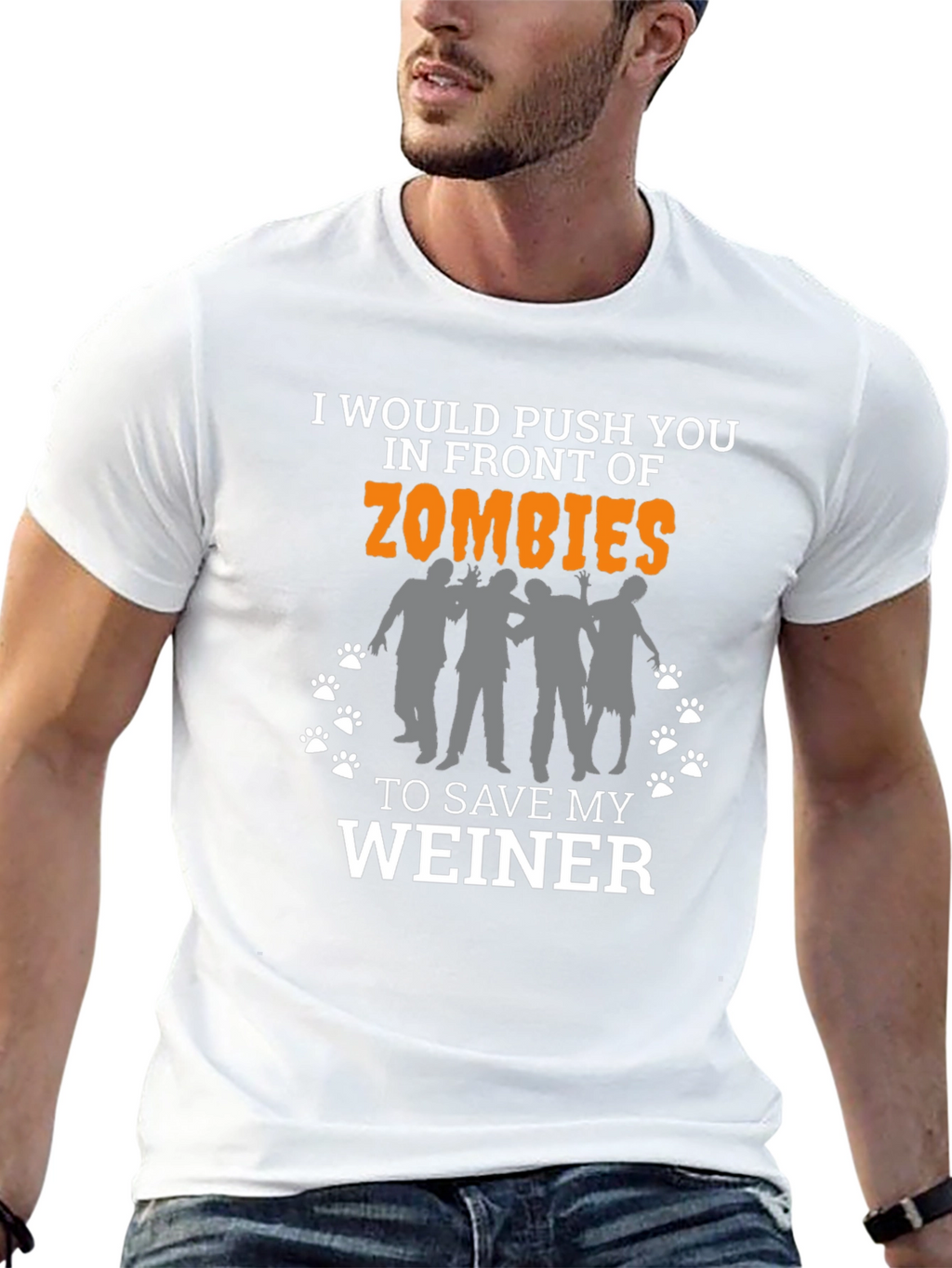 Zombie Wiener Mens Graphic T-Shirt