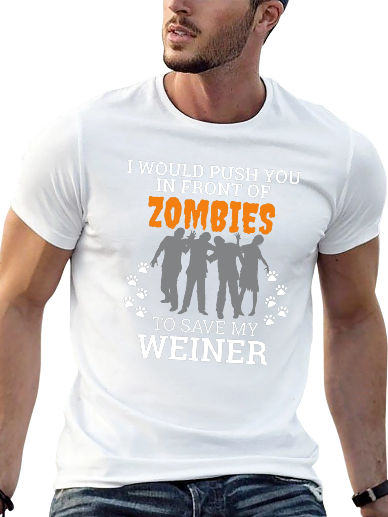 Zombie Wiener Mens Graphic T-Shirt