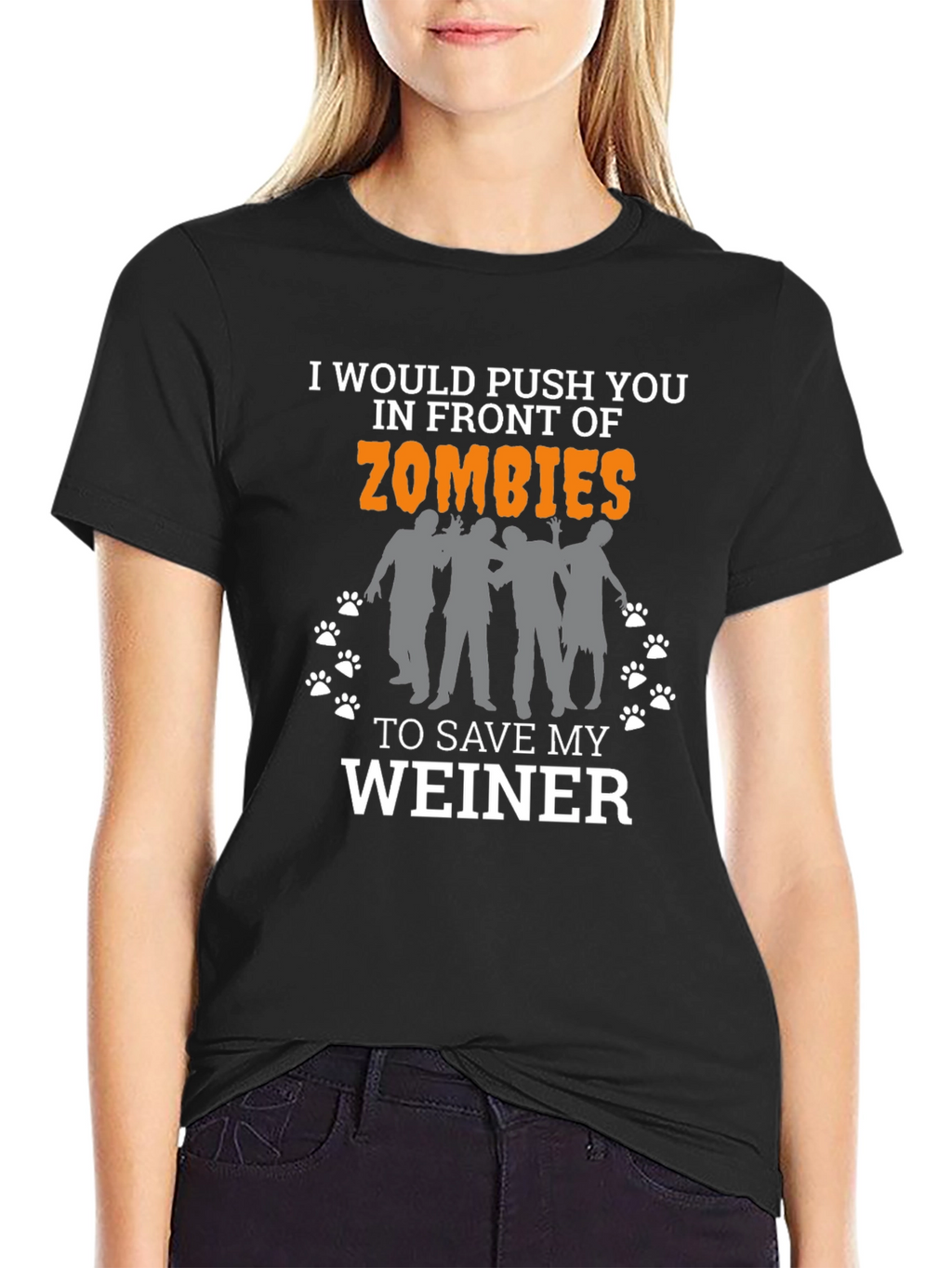 Zombie Wiener Mens Graphic T-Shirt