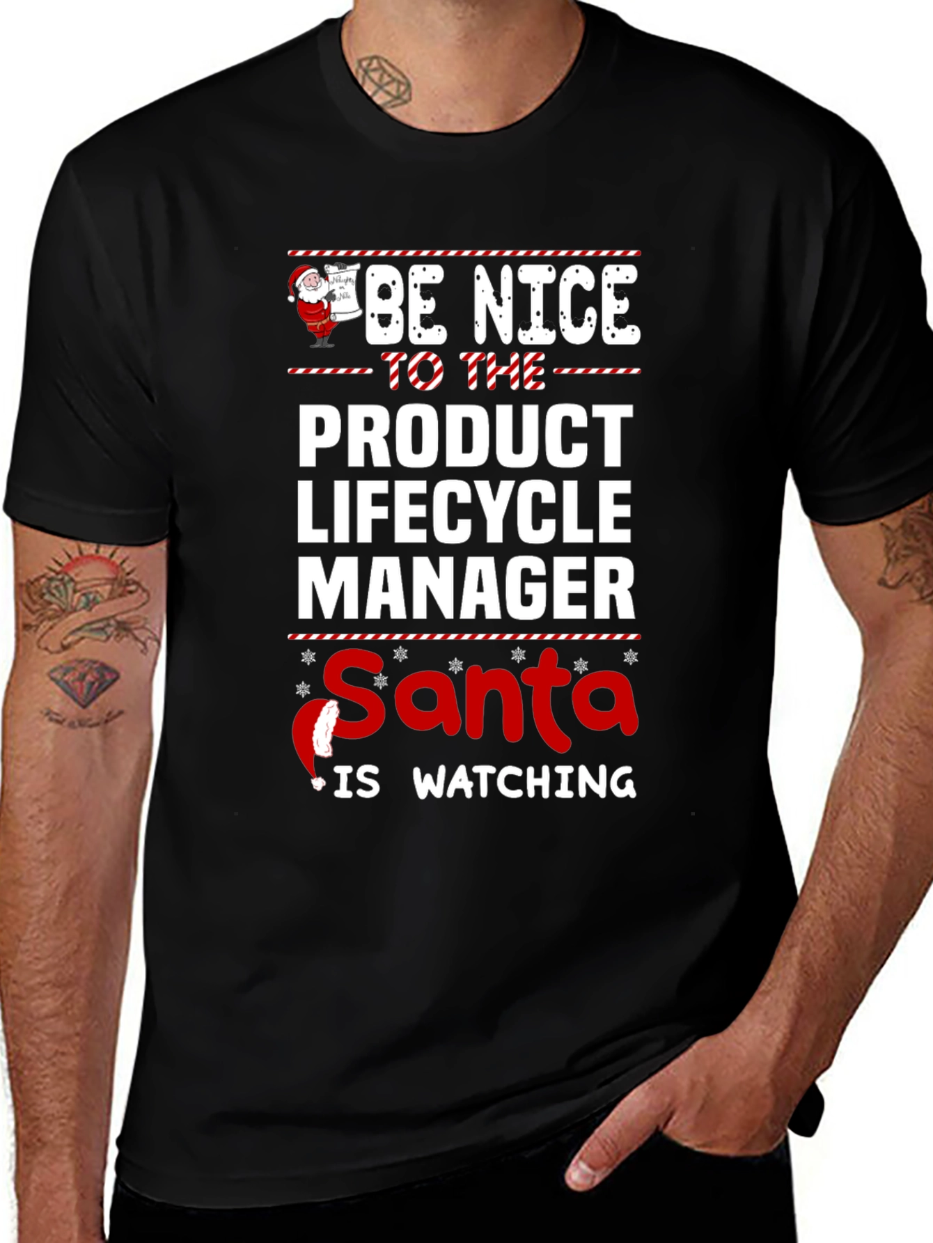 Be Nice to the Product Lifecycle Manager Santa Watching T-Shirt