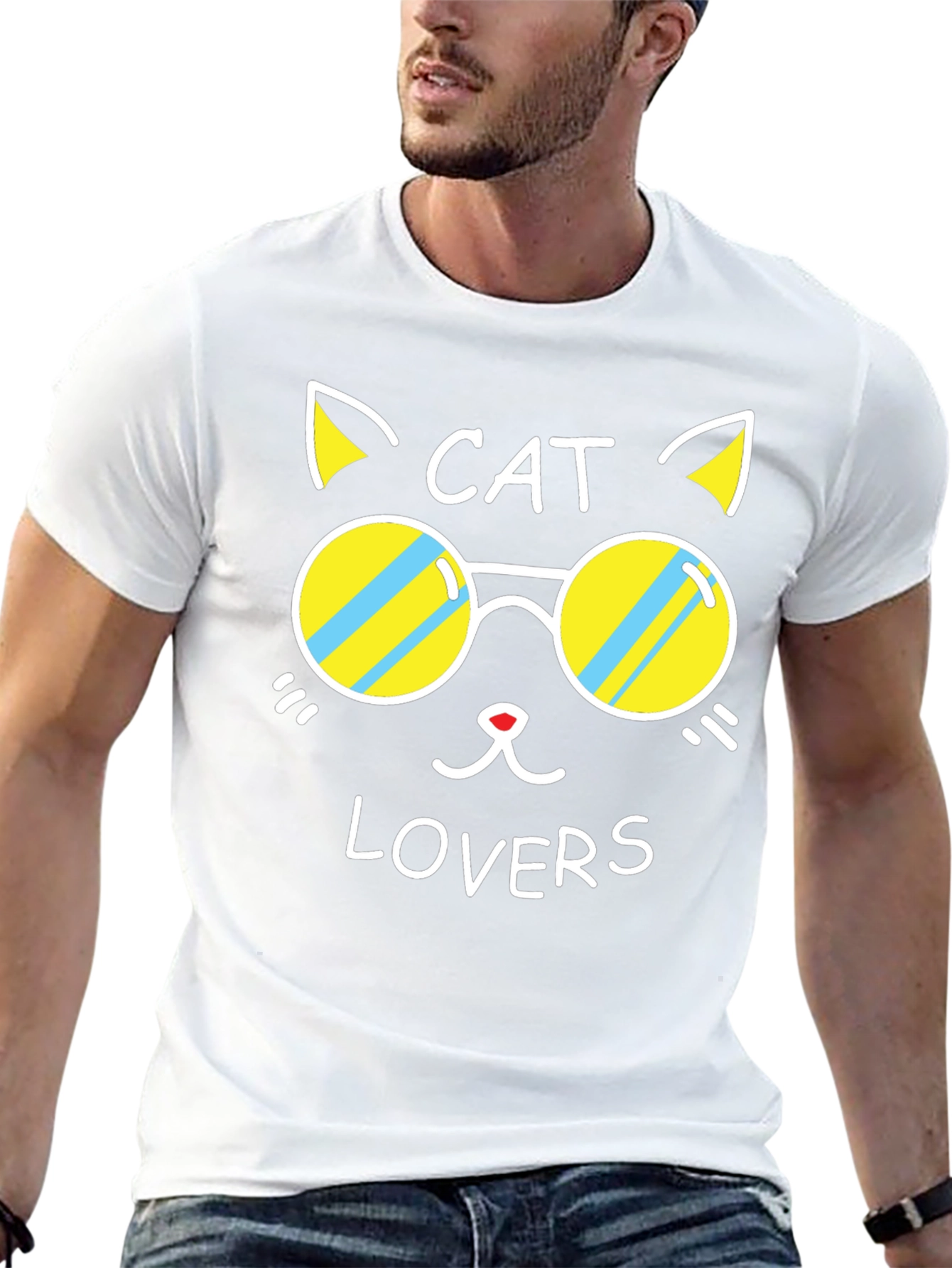 Cat Lovers Black Graphic Tee