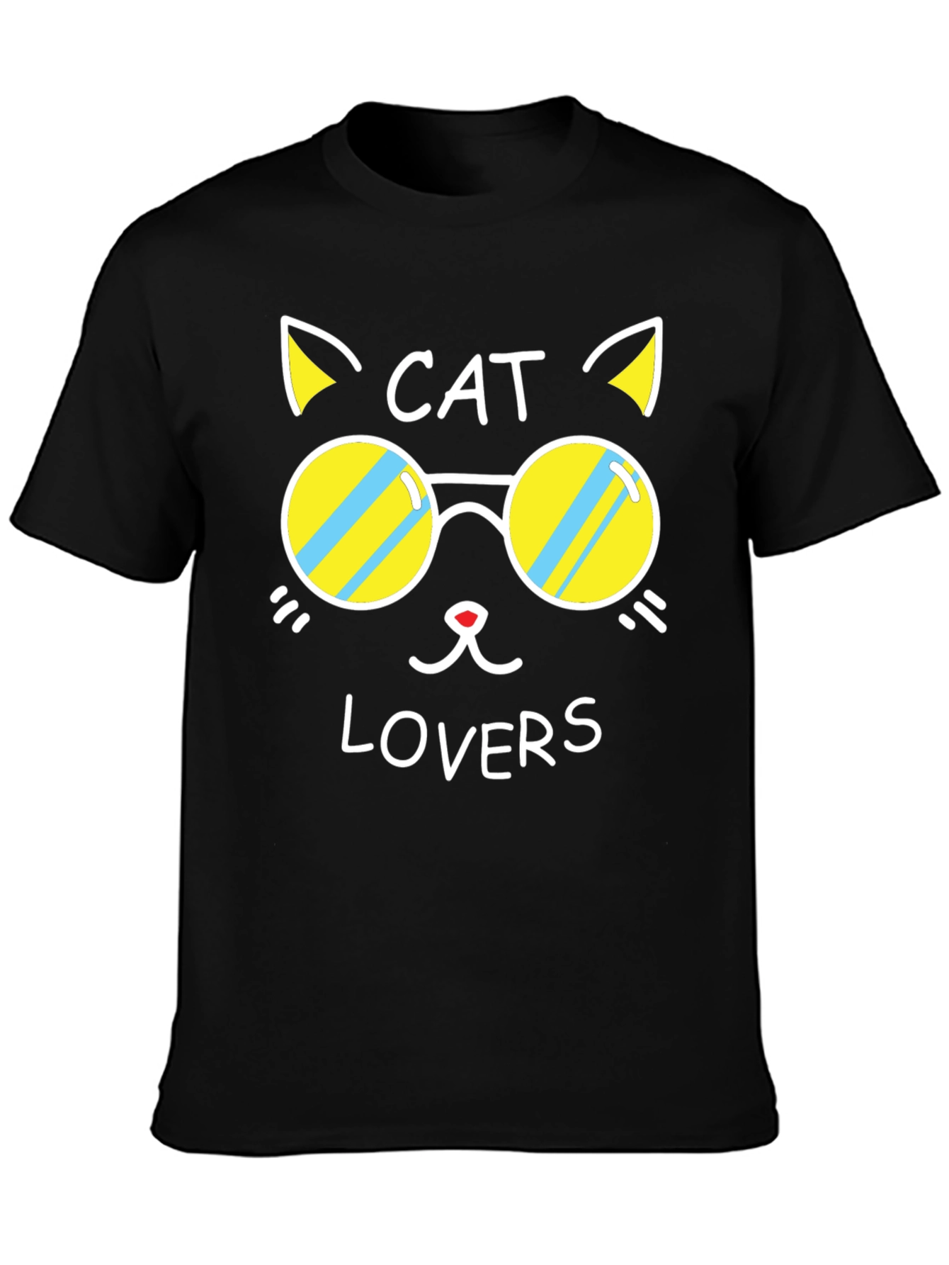Cat Lovers Black Graphic Tee