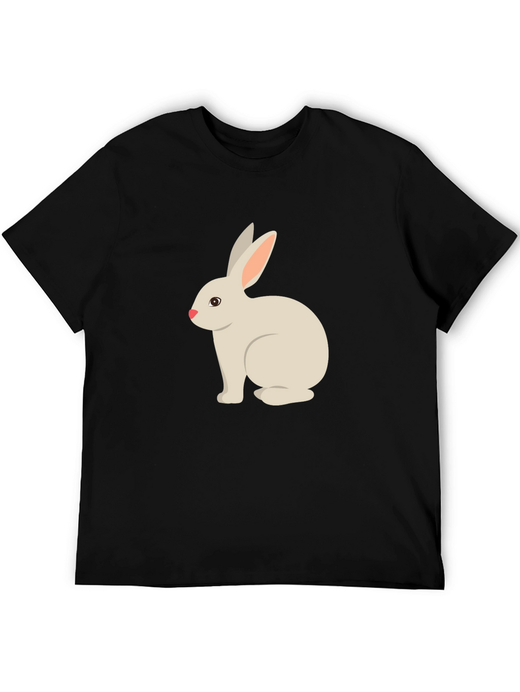 Cute Bunny Graphic Tee - Black T-Shirt