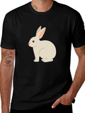 Cute Bunny Graphic Tee - Black T-Shirt