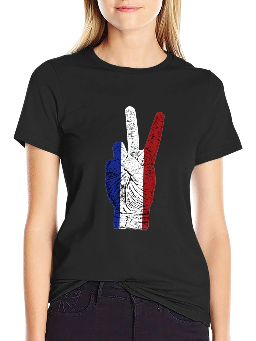 French Flag Peace Sign T-Shirt