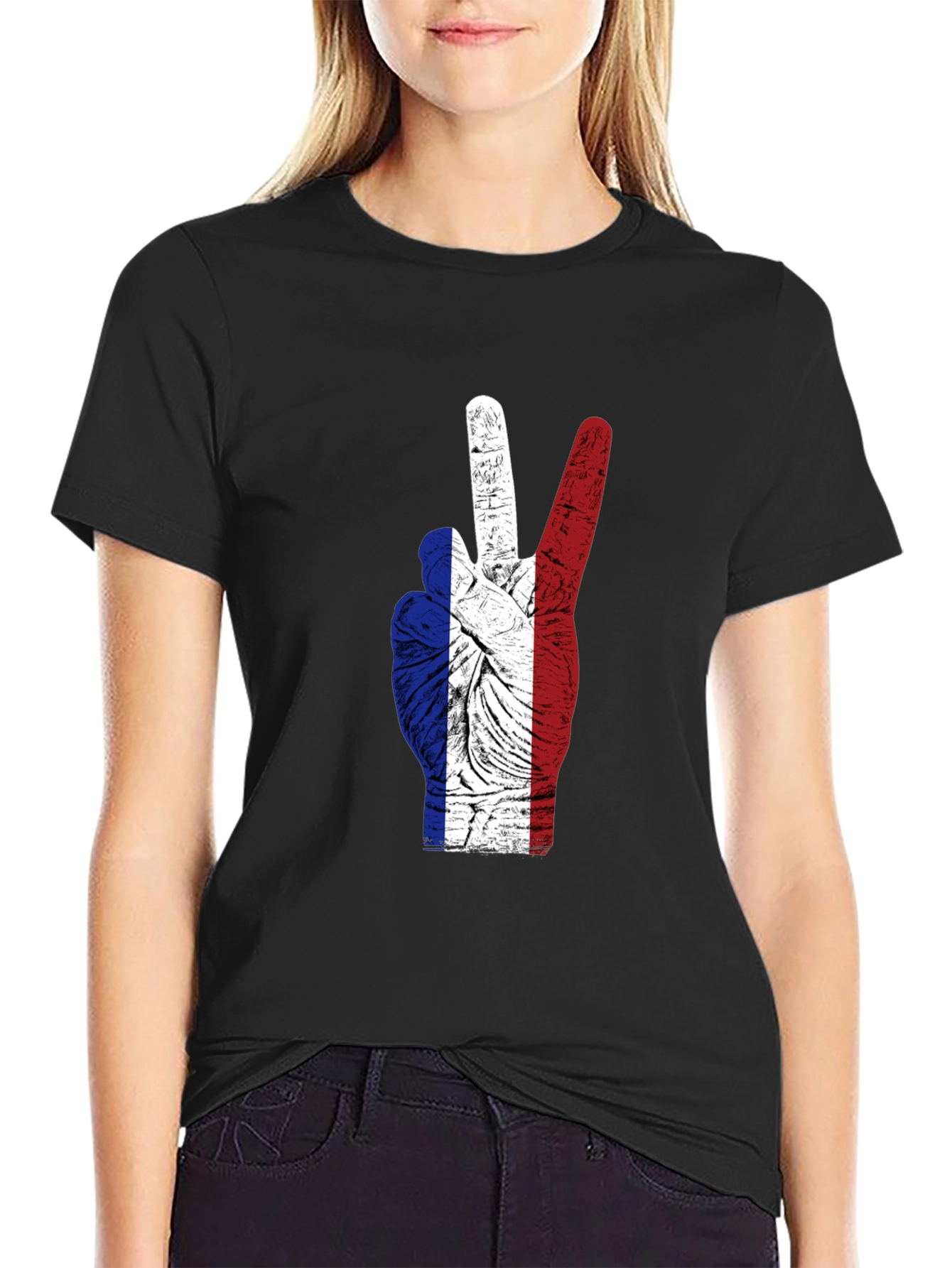 French Flag Peace Sign T-Shirt