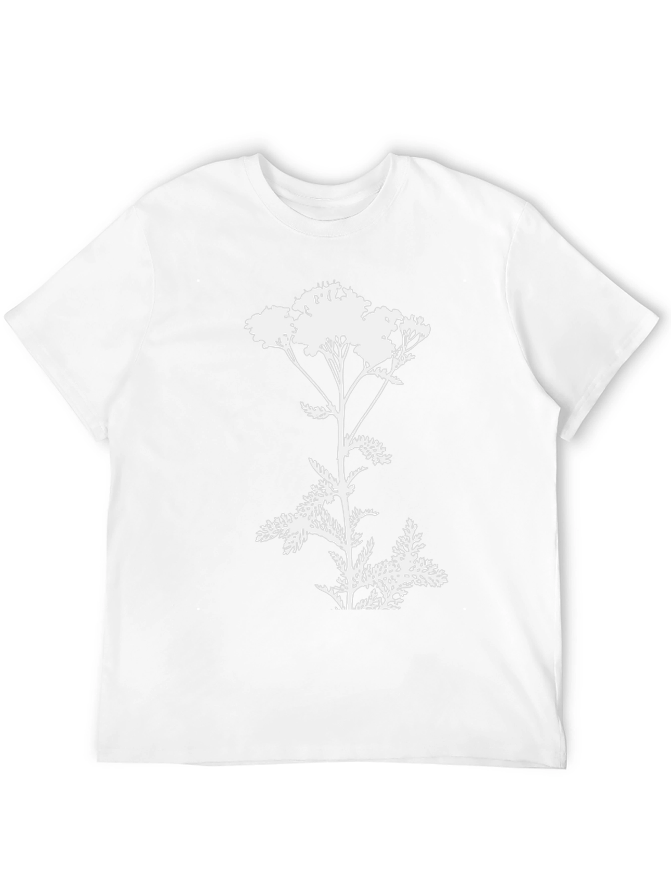 Botanical Yarrow T-Shirt: Black Cotton Graphic Tee