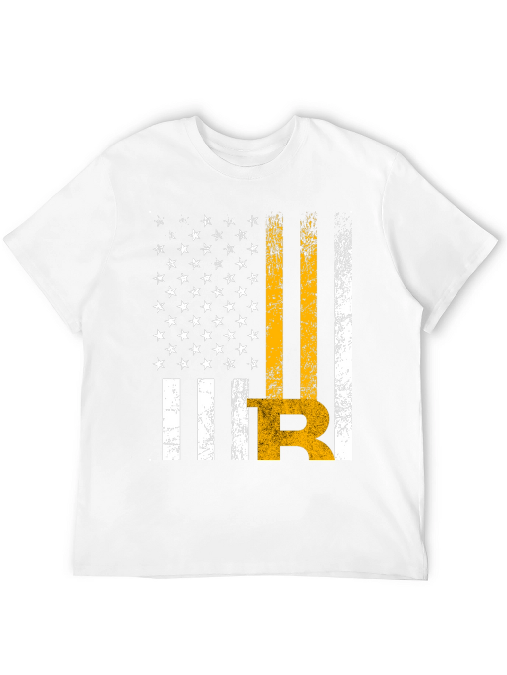 Distressed American Flag Bitcoin Graphic T-Shirt