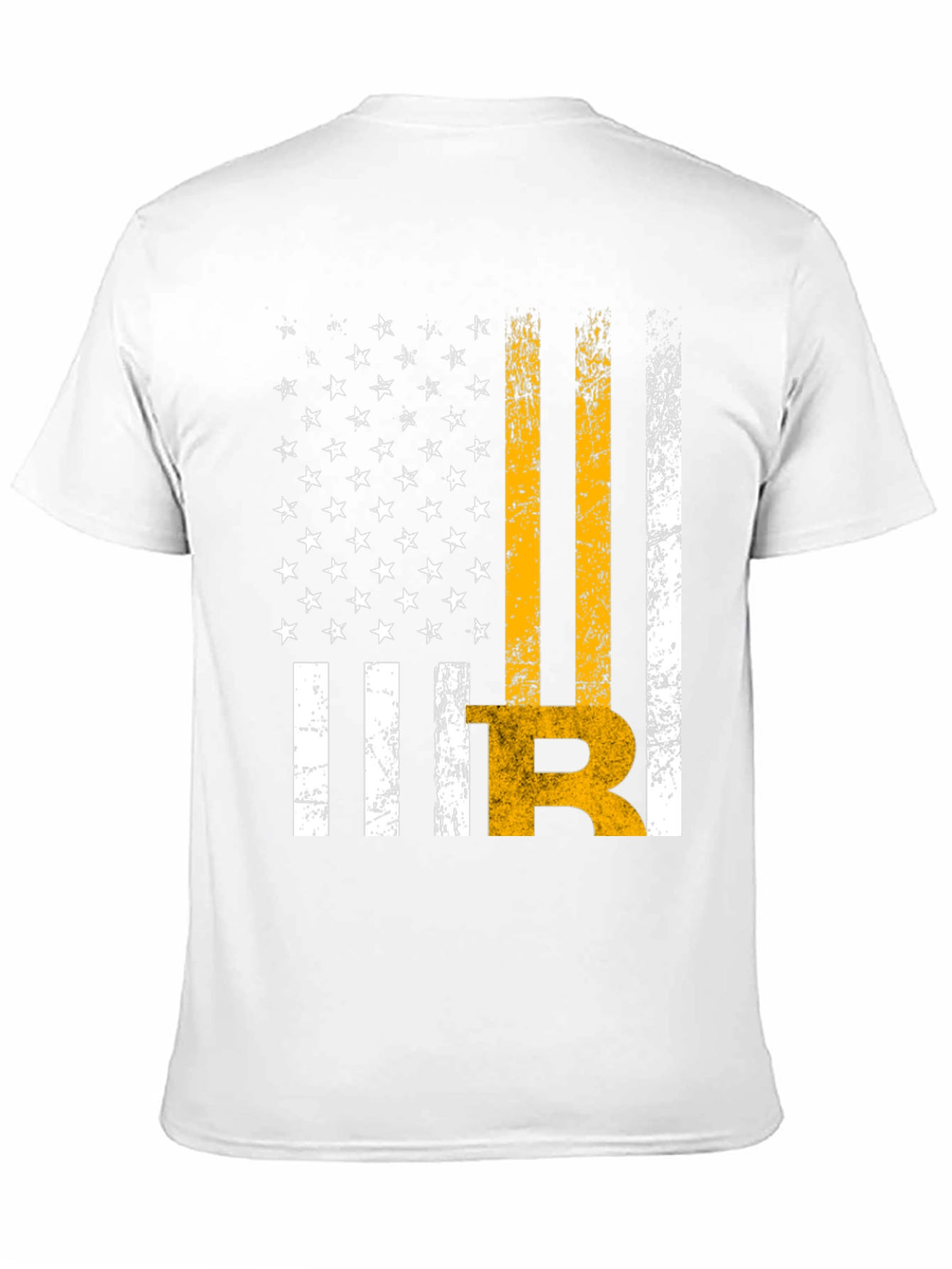 Distressed American Flag Bitcoin Graphic T-Shirt