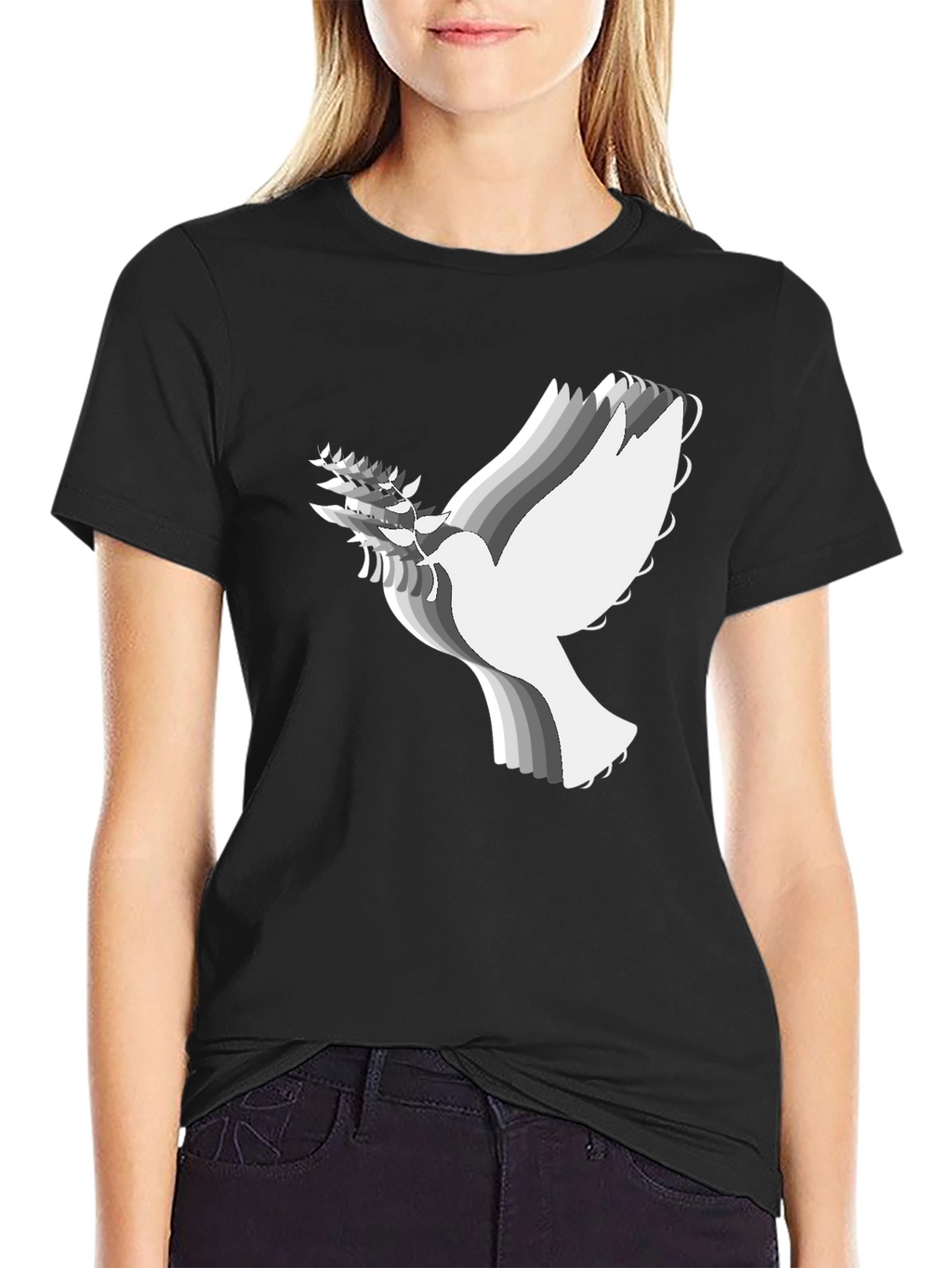 Peace Dove Graphic Tee - Black