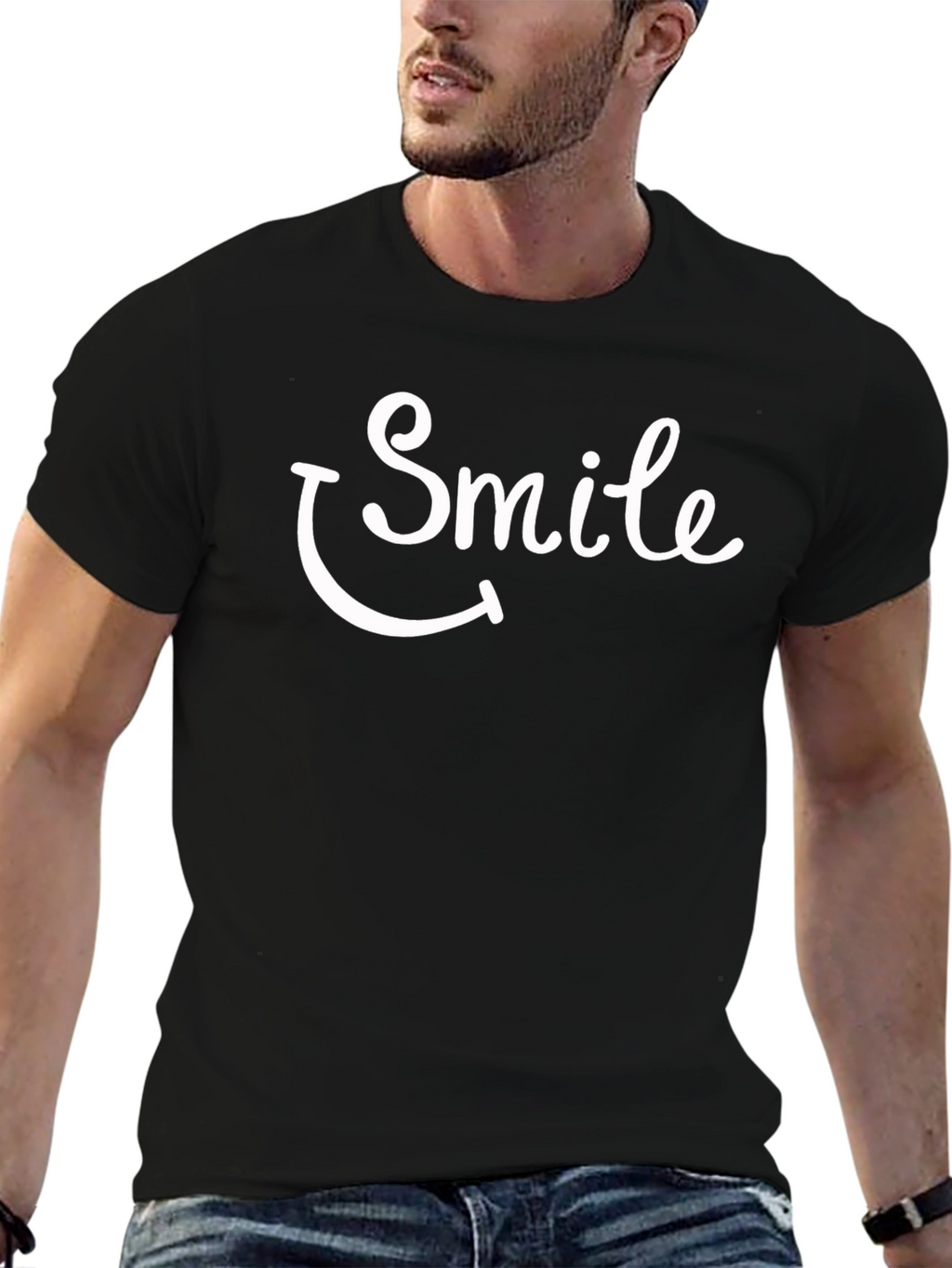 Smile Graphic Tee - Soft Cotton Casual Shirt