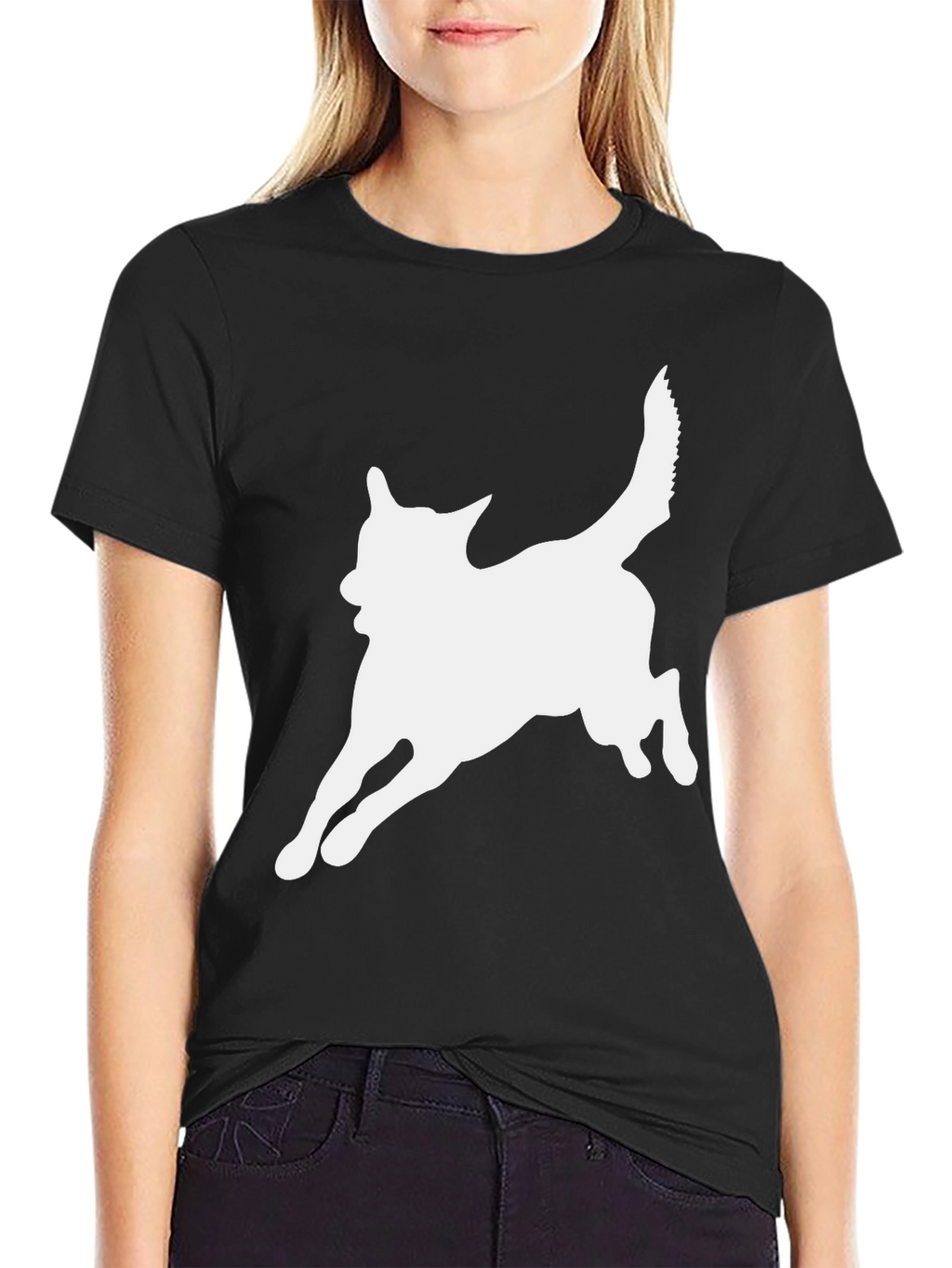 Dog Silhouette Black T-Shirt - Unisex Tee