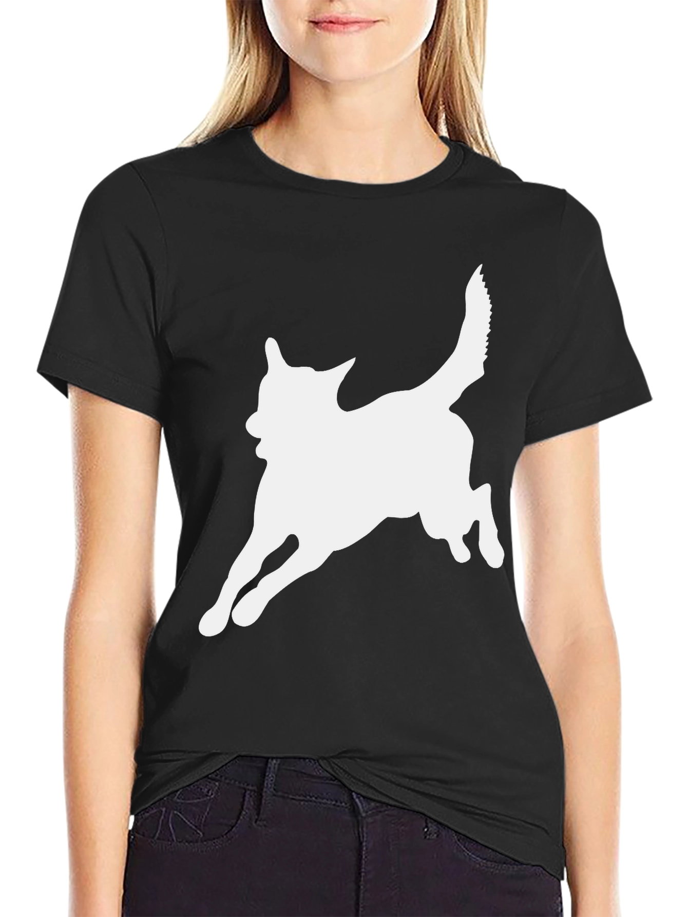 Dog Silhouette Black T-Shirt - Unisex Tee