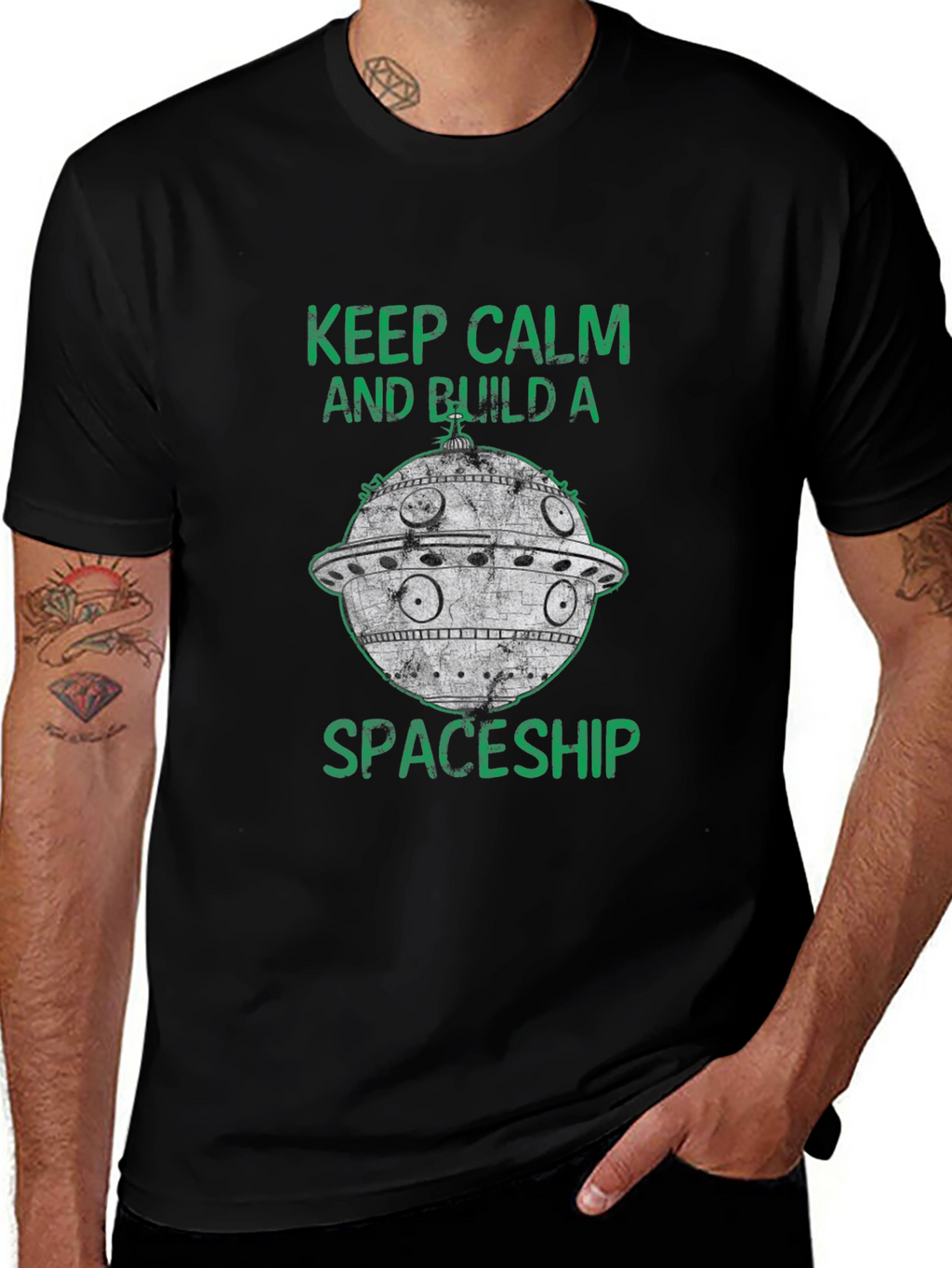 Keep Calm Build Spaceship T-Shirt - Sci-Fi Style