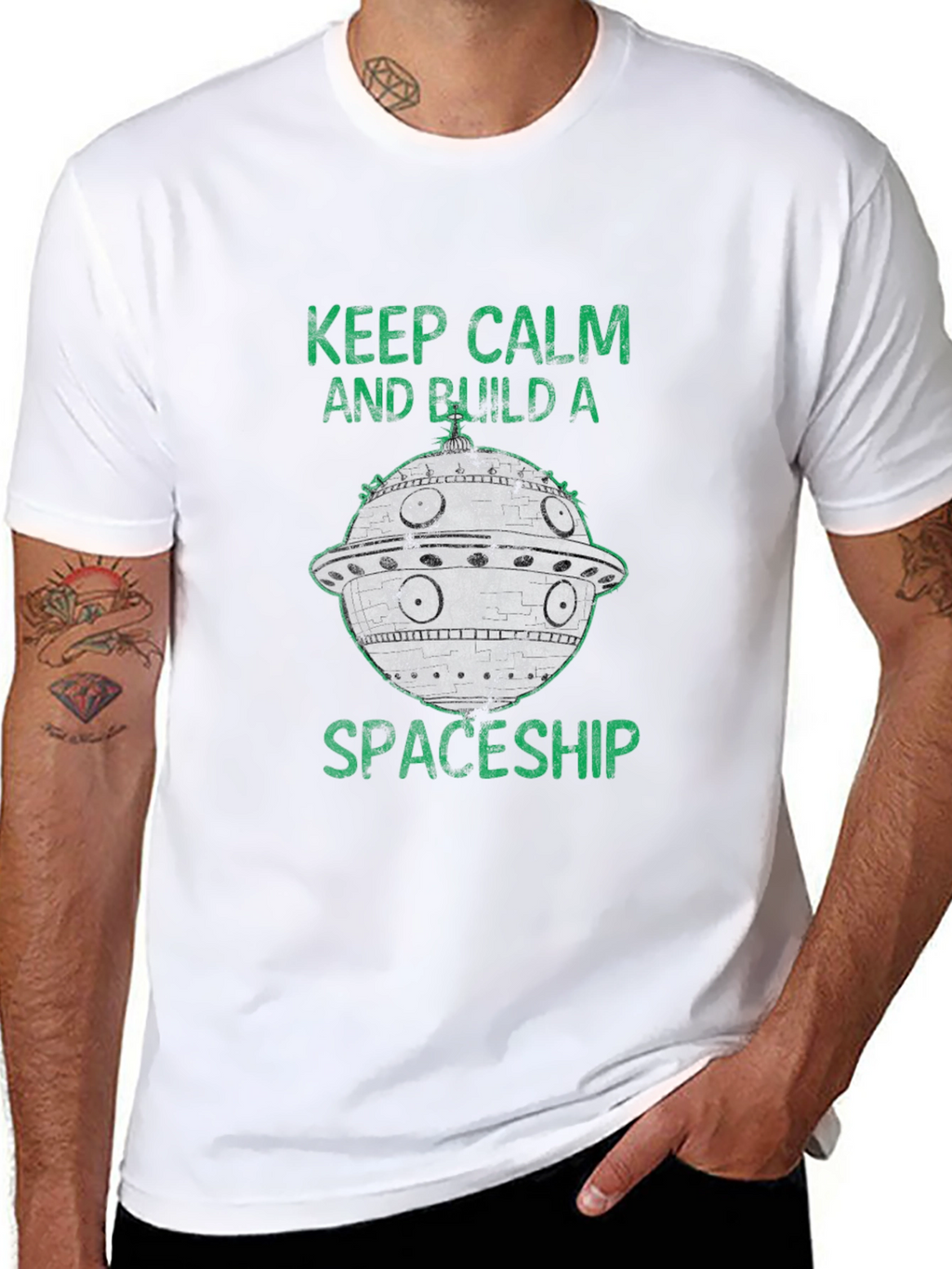 Keep Calm Build Spaceship T-Shirt - Sci-Fi Style