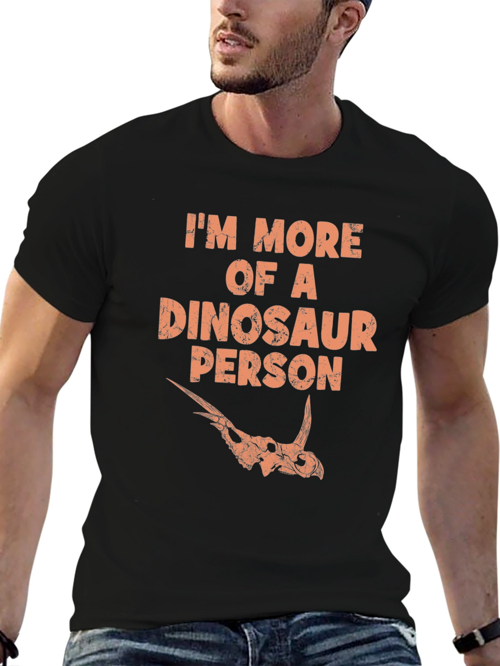 Dinosaur Person Graphic Tee - Black T-Shirt