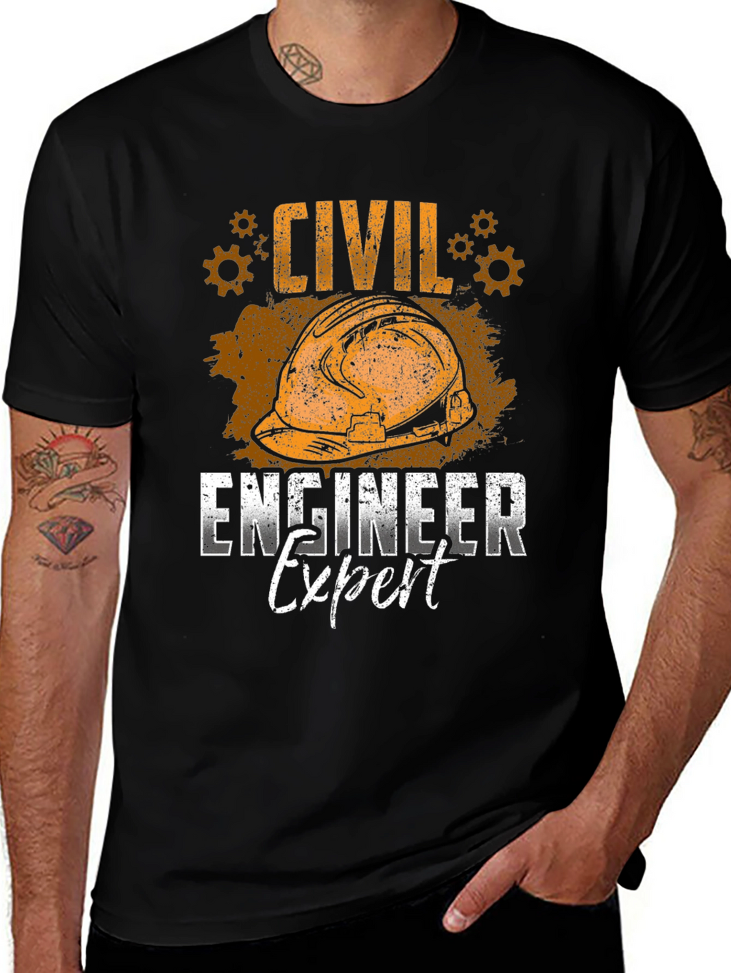 Civil Engineer Expert Black T-Shirt