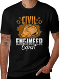 Civil Engineer Expert Black T-Shirt