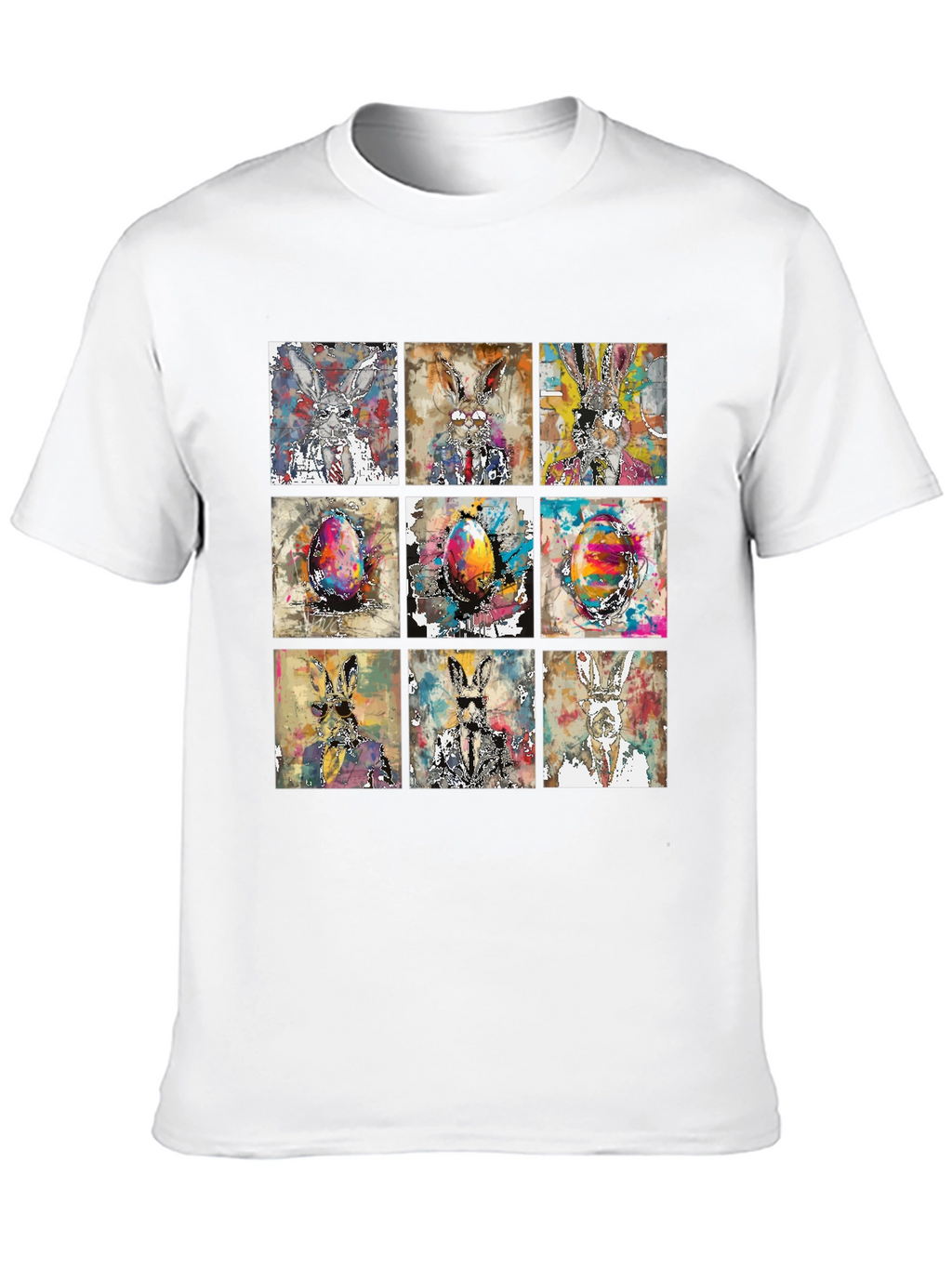 Easter Bunny Grid T-Shirt - Quirky & Stylish