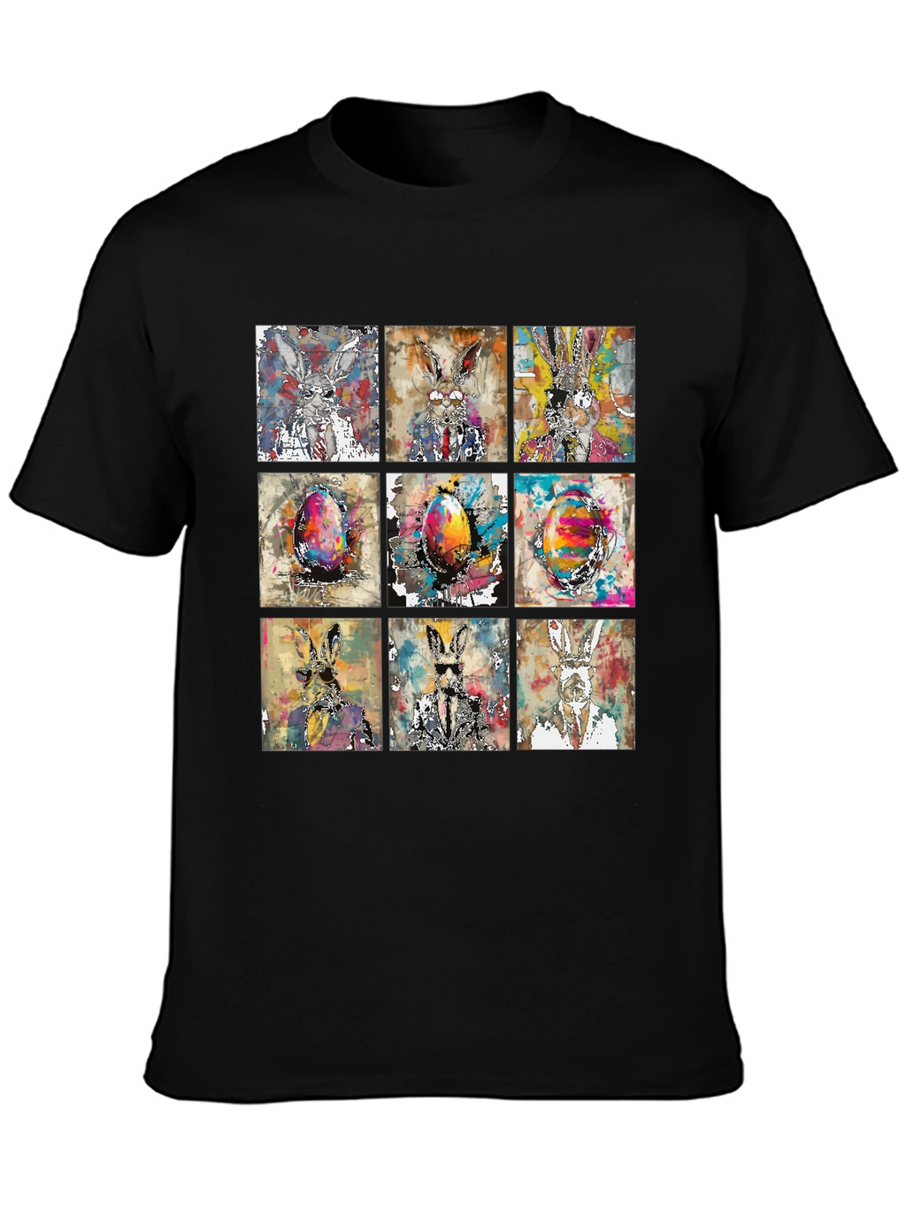 Easter Bunny Grid T-Shirt - Quirky & Stylish
