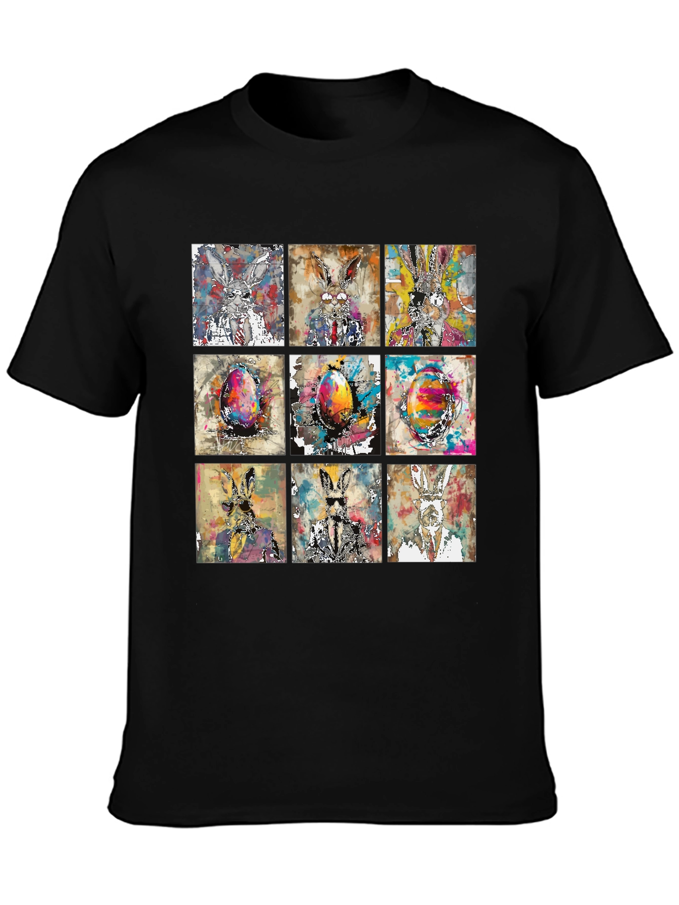 Easter Bunny Grid T-Shirt - Quirky & Stylish