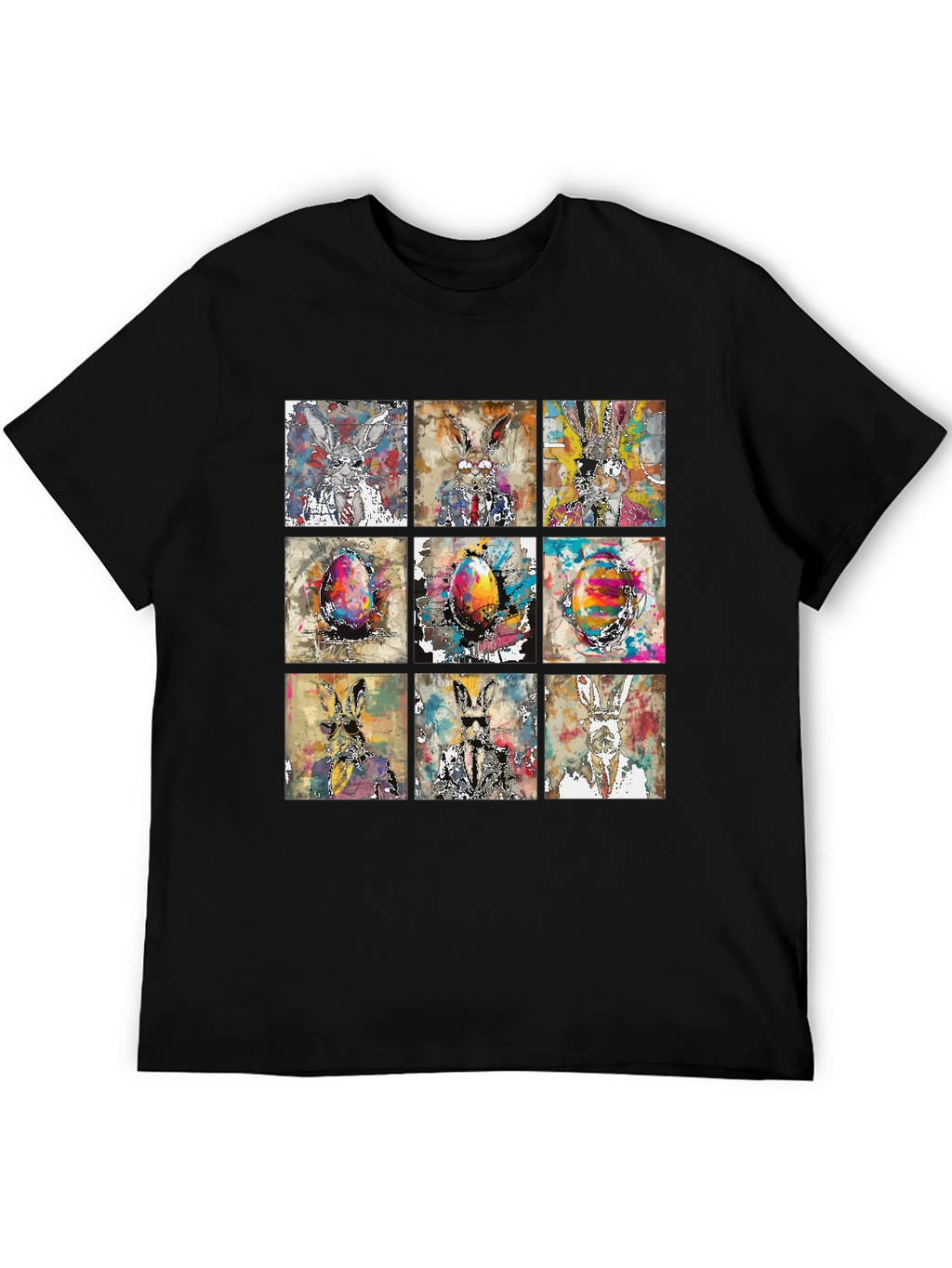 Easter Bunny Grid T-Shirt - Quirky & Stylish