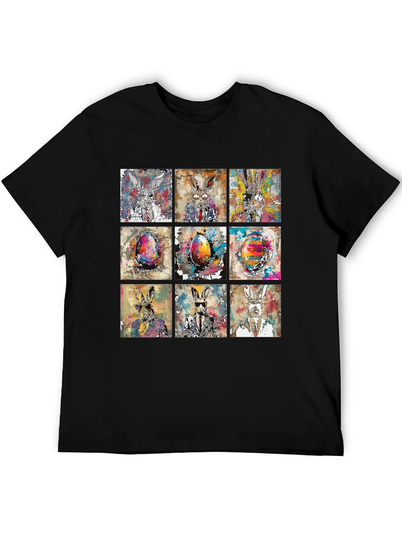 Easter Bunny Grid T-Shirt - Quirky & Stylish
