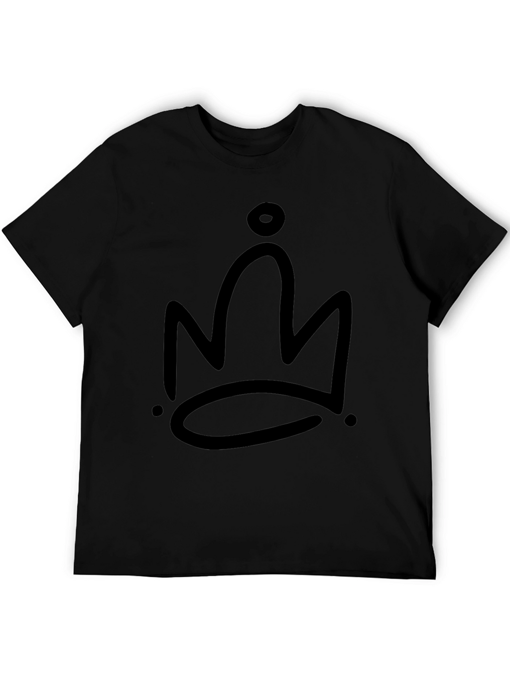 Black Crown Graphic Tee - Mens Casual T-Shirt