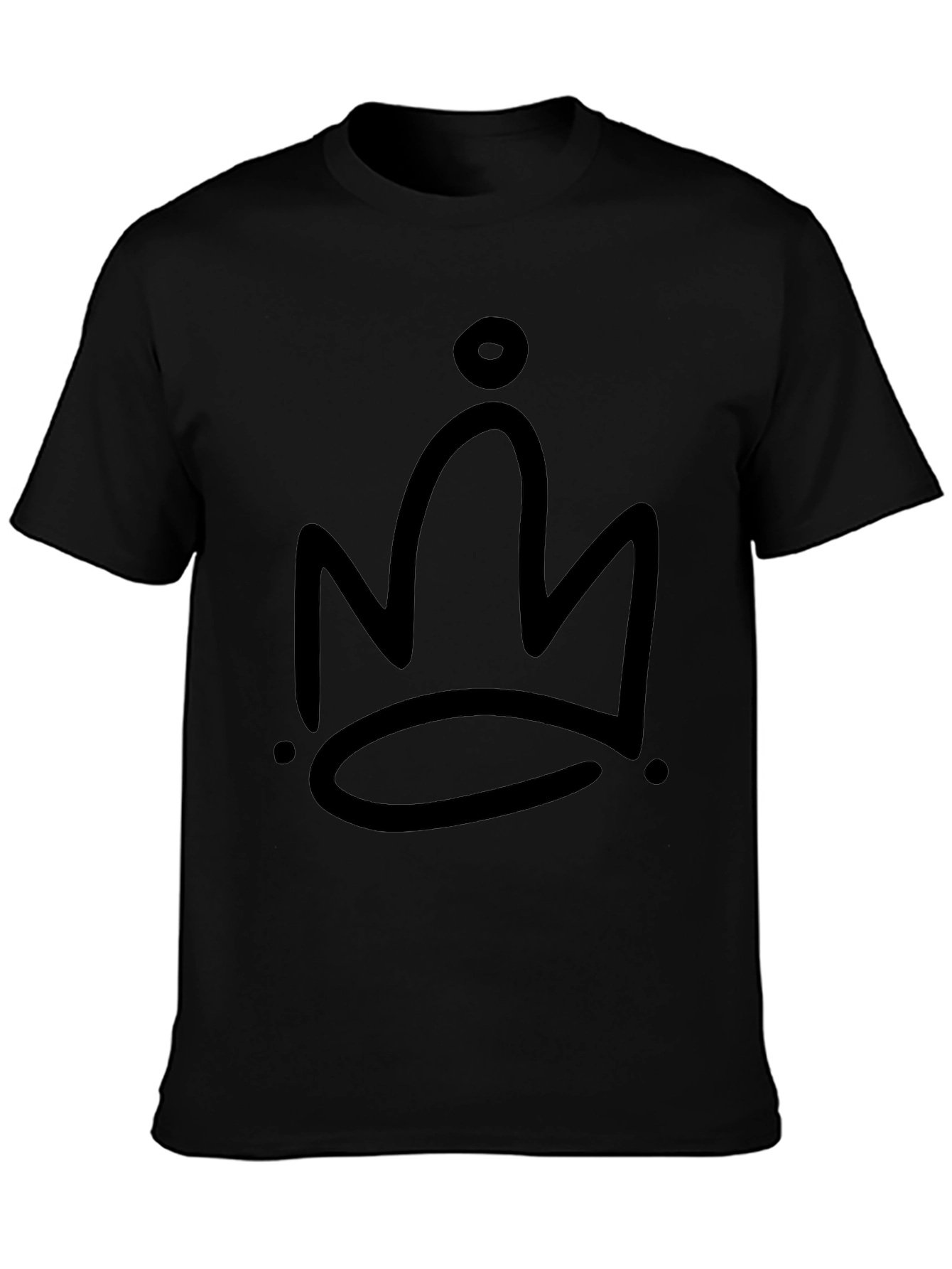 Black Crown Graphic Tee - Mens Casual T-Shirt