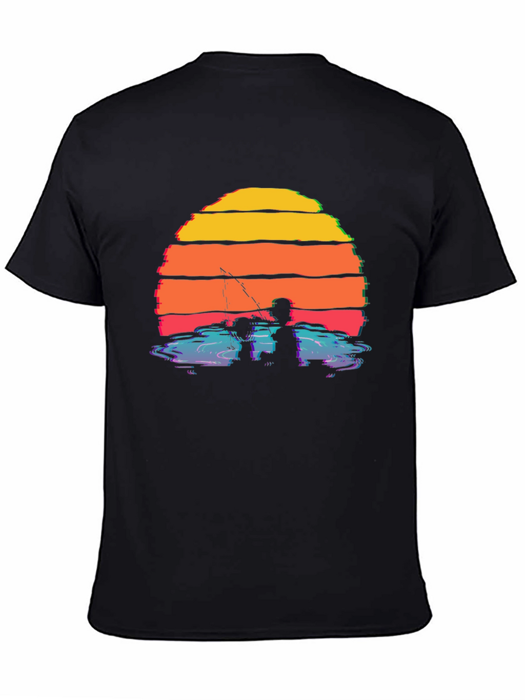 Sunset Fishing Silhouette T-Shirt
