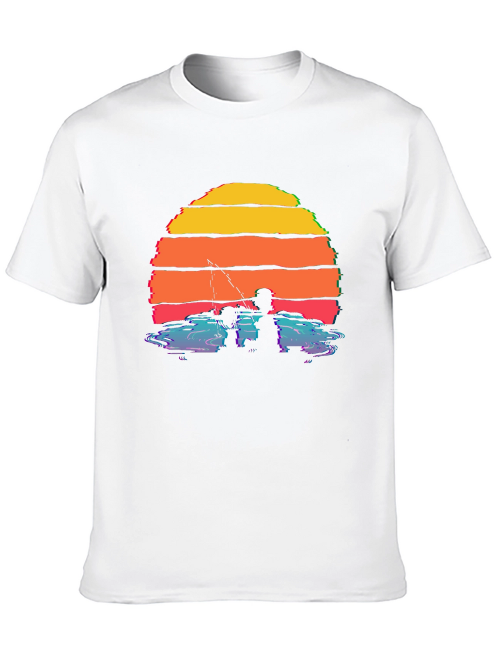 Sunset Fishing Silhouette T-Shirt