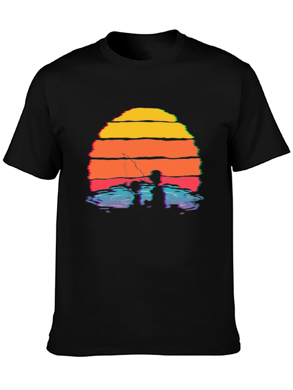 Sunset Fishing Silhouette T-Shirt