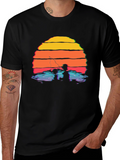 Sunset Fishing Silhouette T-Shirt