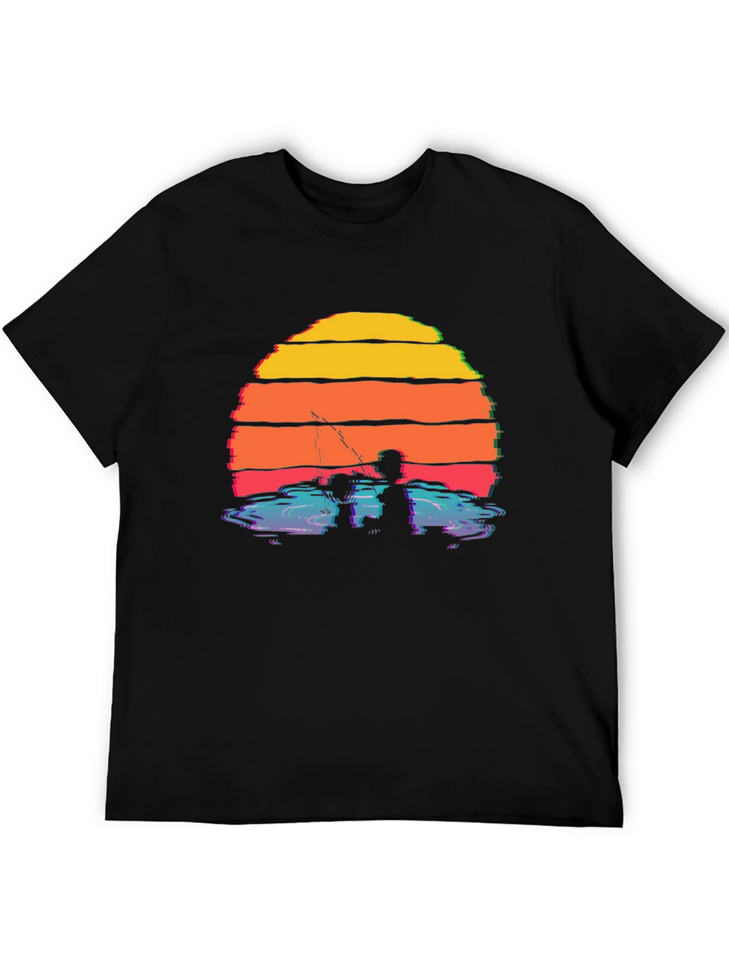 Sunset Fishing Silhouette T-Shirt