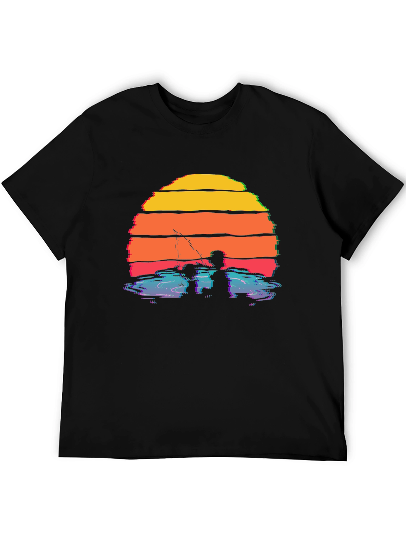 Sunset Fishing Silhouette T-Shirt