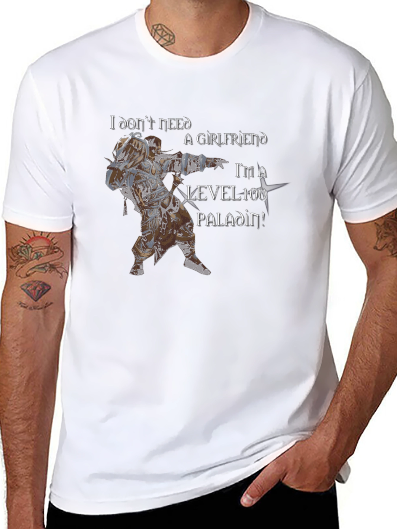Level 100 Paladin Graphic Tee - Black