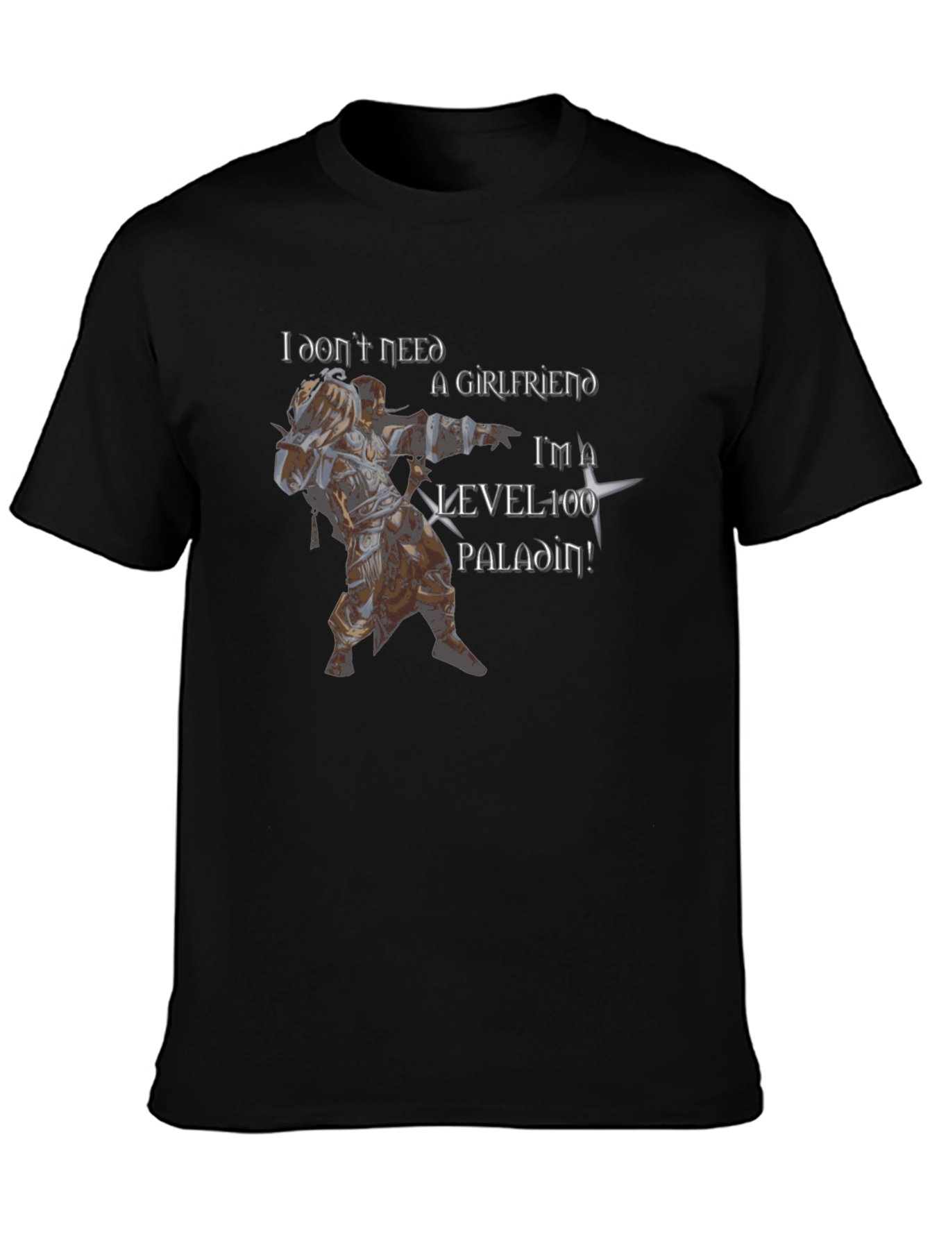 Level 100 Paladin Graphic Tee - Black