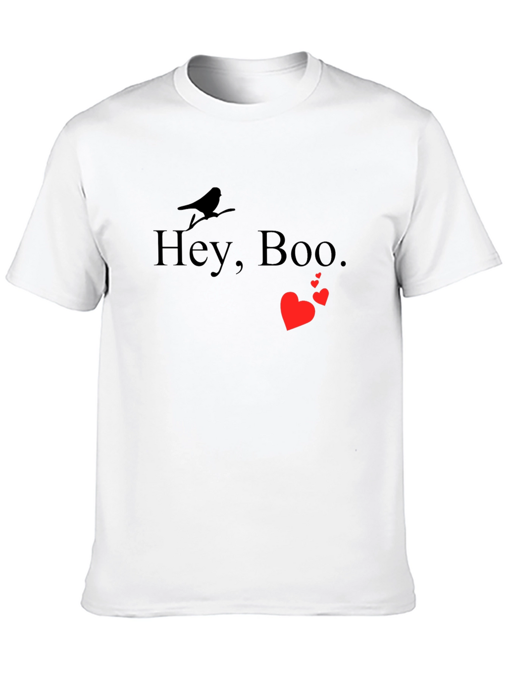 Hey Boo Graphic Tee - Black Crewneck T-Shirt