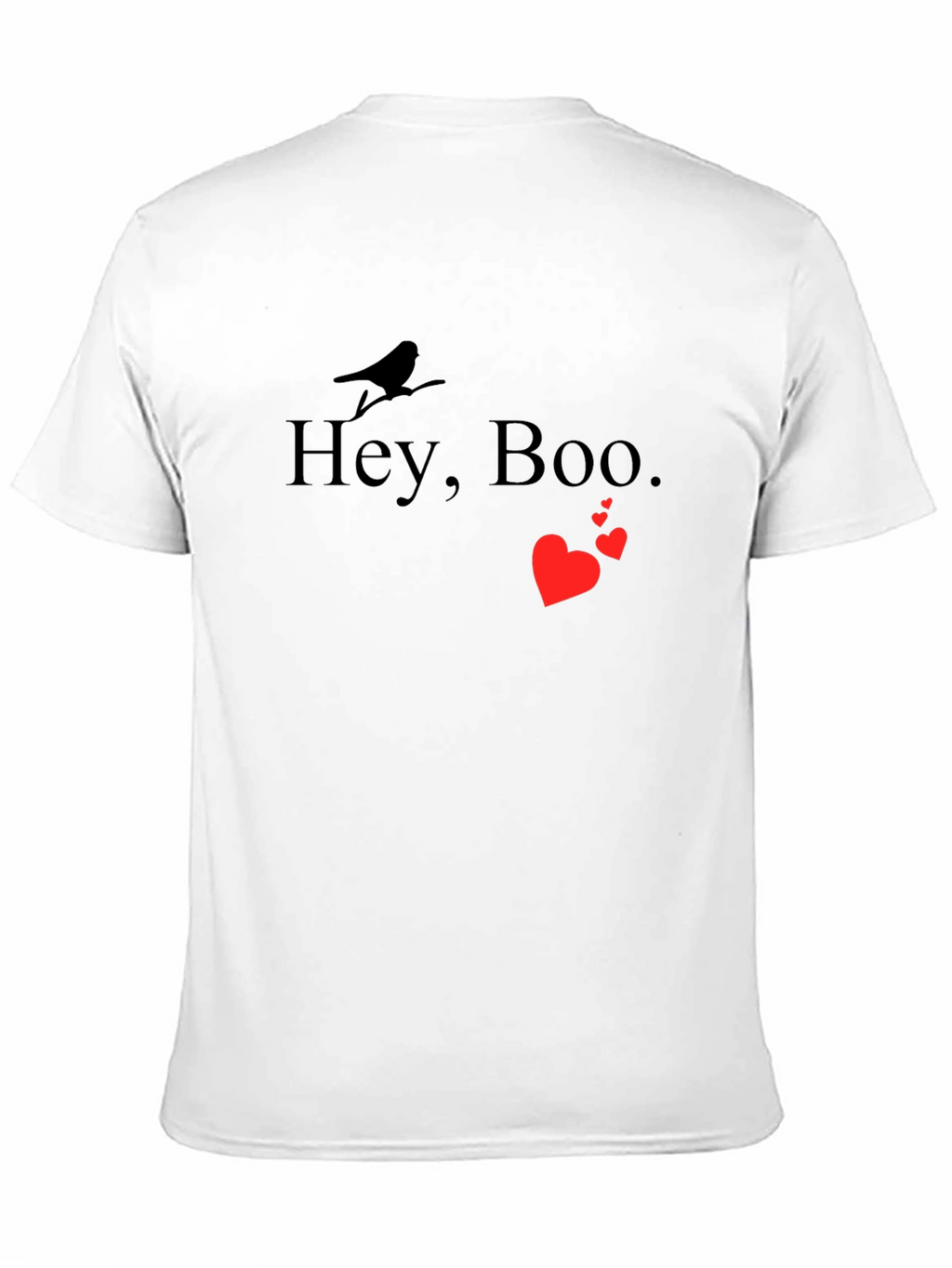 Hey Boo Graphic Tee - Black Crewneck T-Shirt