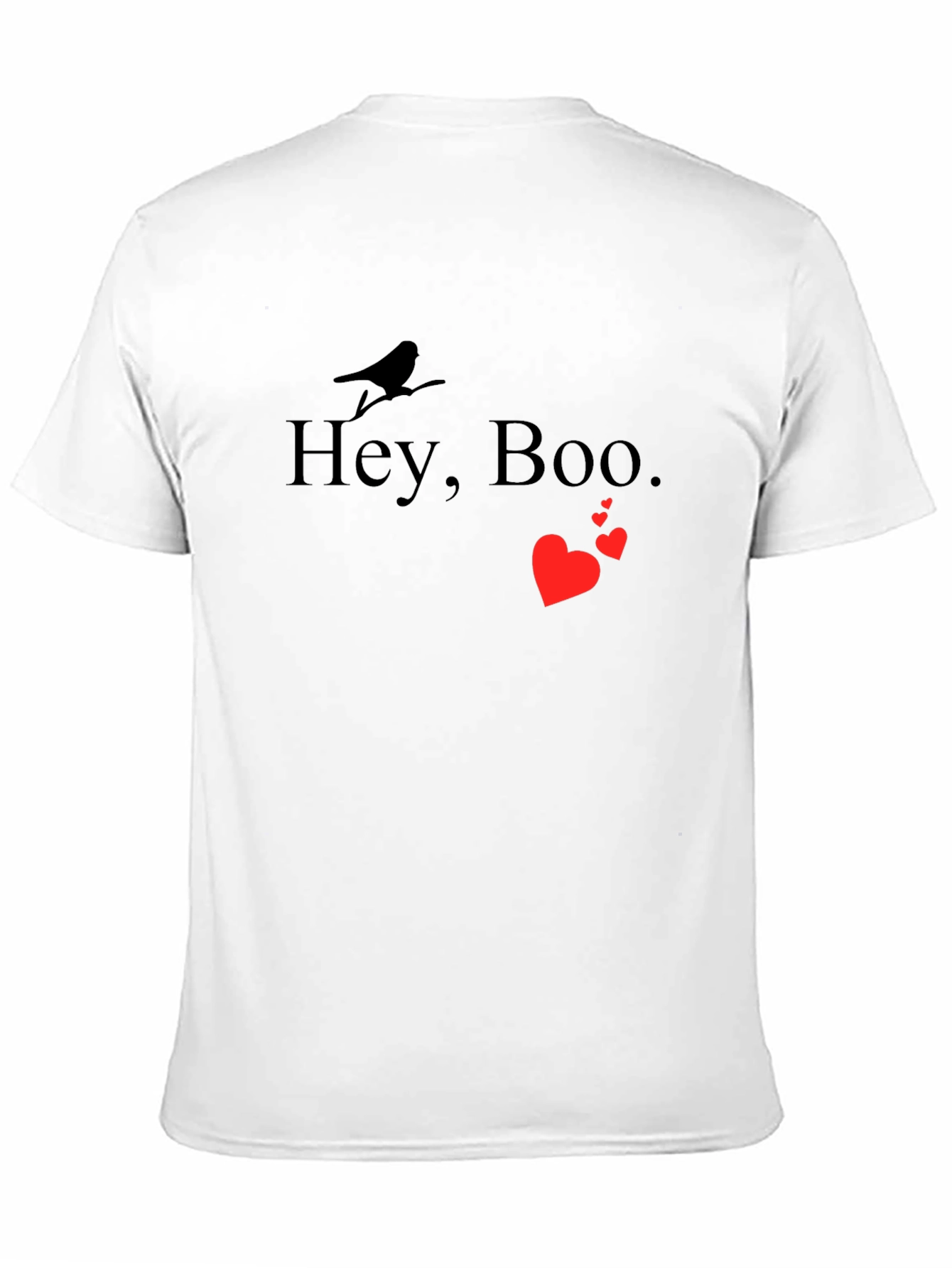 Hey Boo Graphic Tee - Black Crewneck T-Shirt