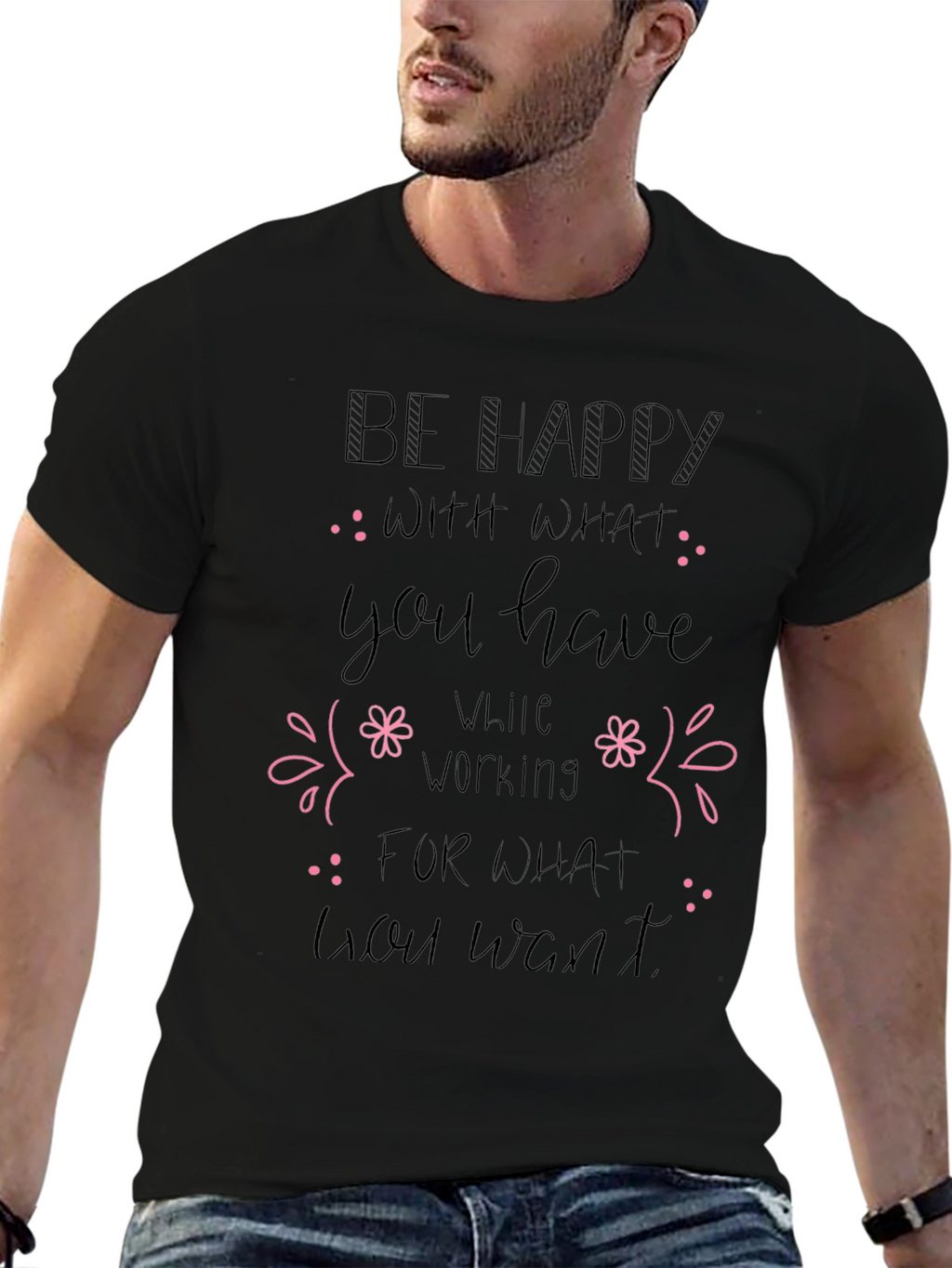Motivational Be Happy Graphic Tee