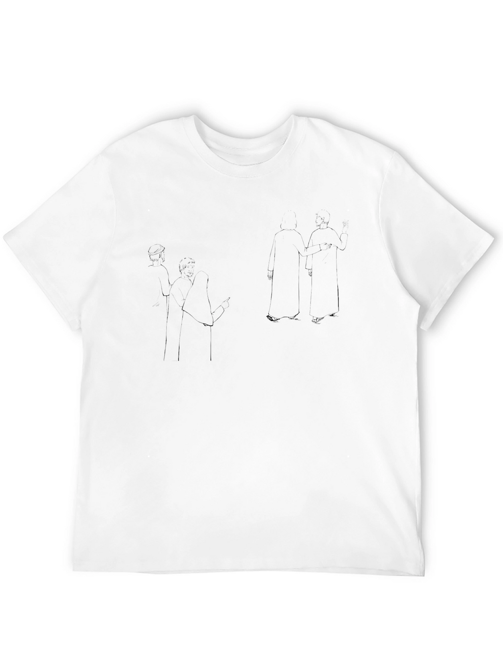 Abstract Line Art Black T-Shirt