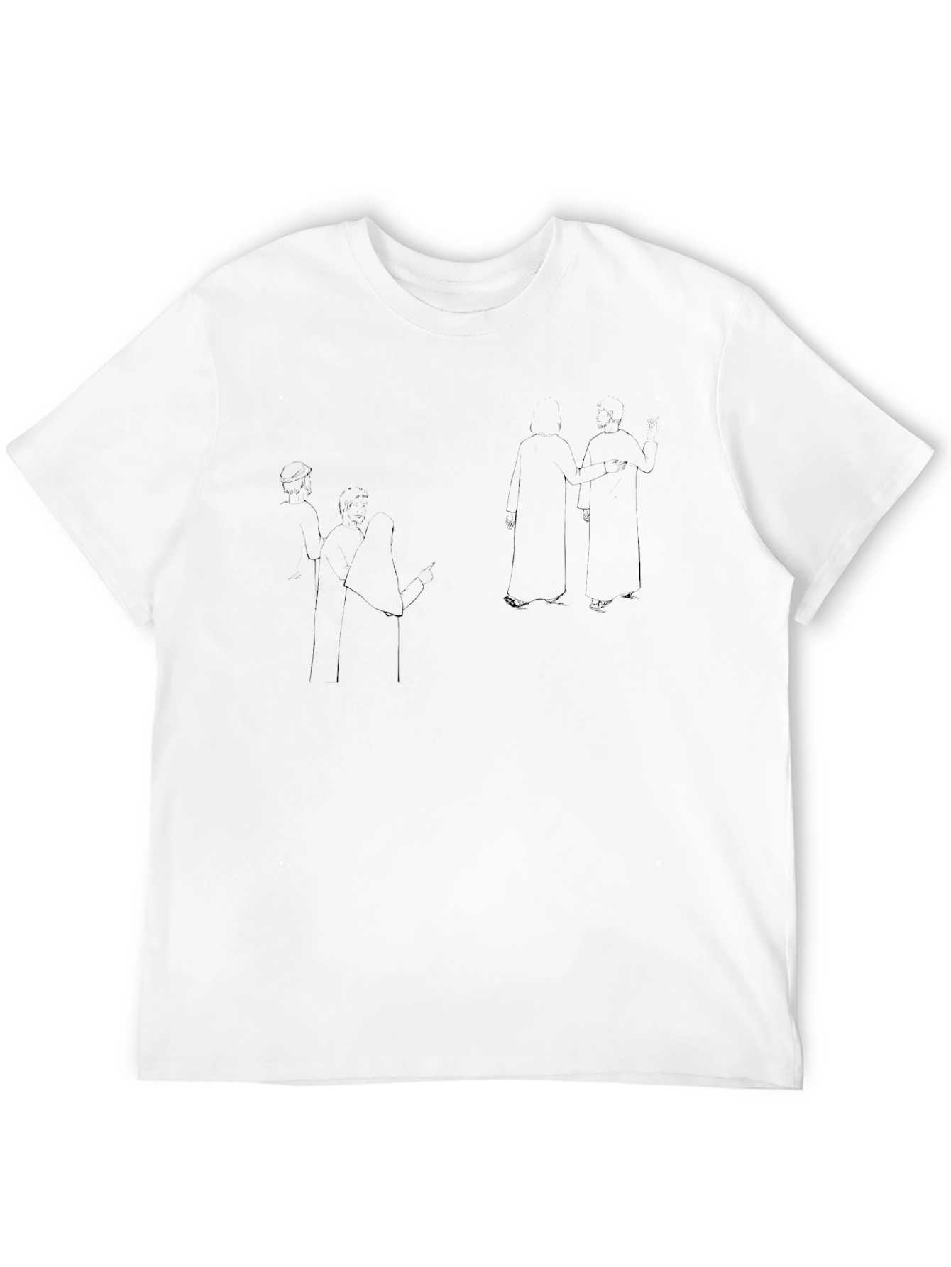 Abstract Line Art Black T-Shirt