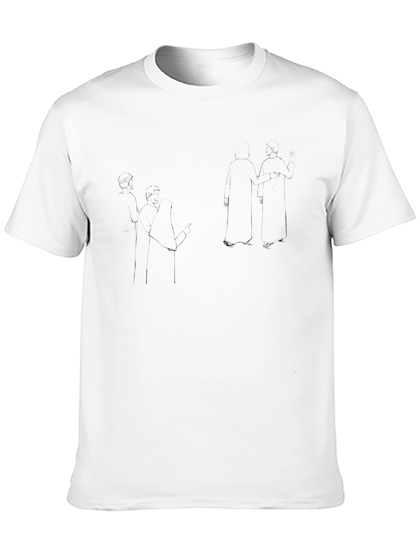 Abstract Line Art Black T-Shirt