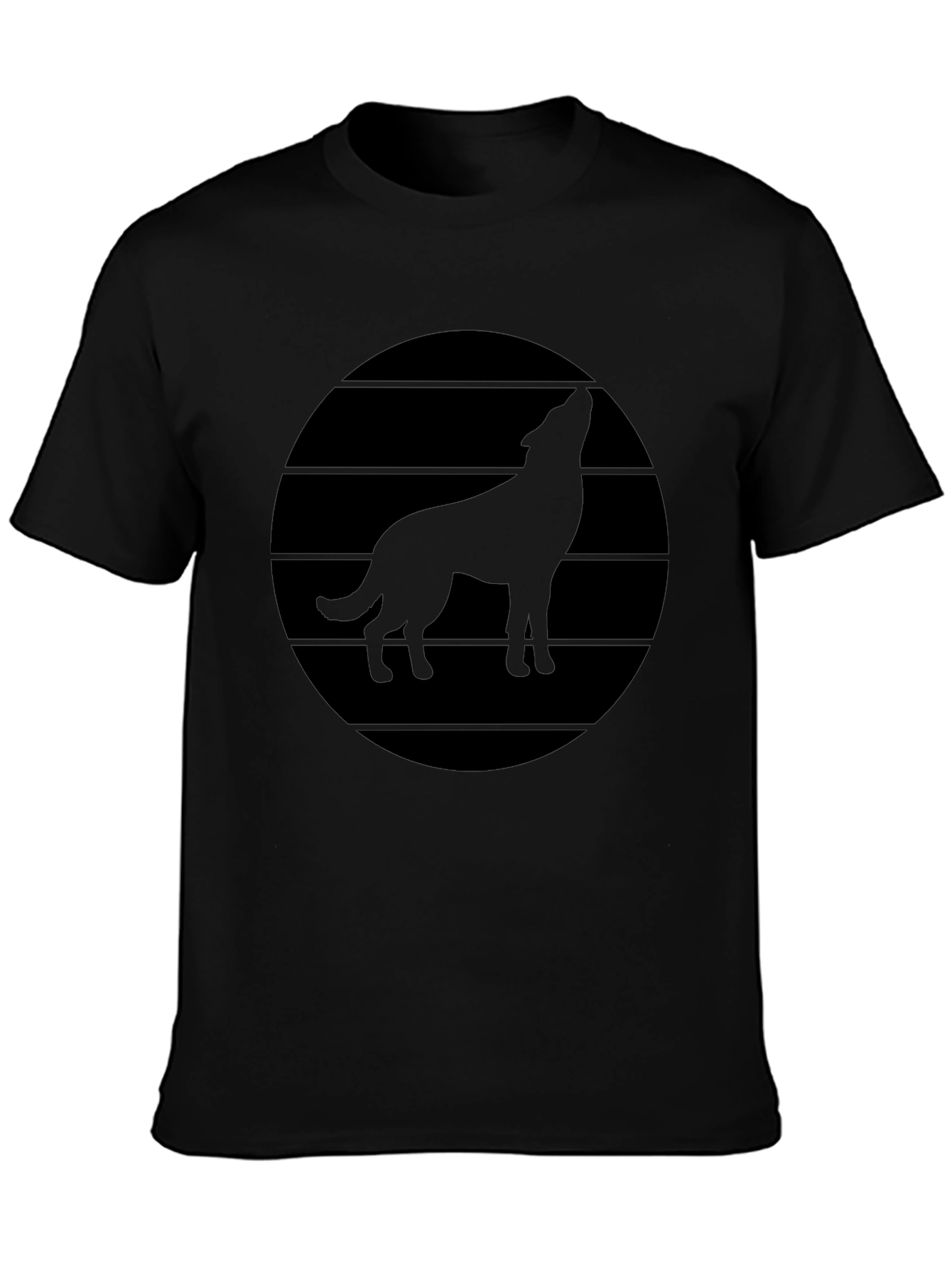 Wolf Silhouette Graphic Tee - Black
