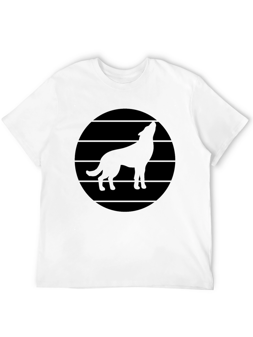 Wolf Silhouette Graphic Tee - Black