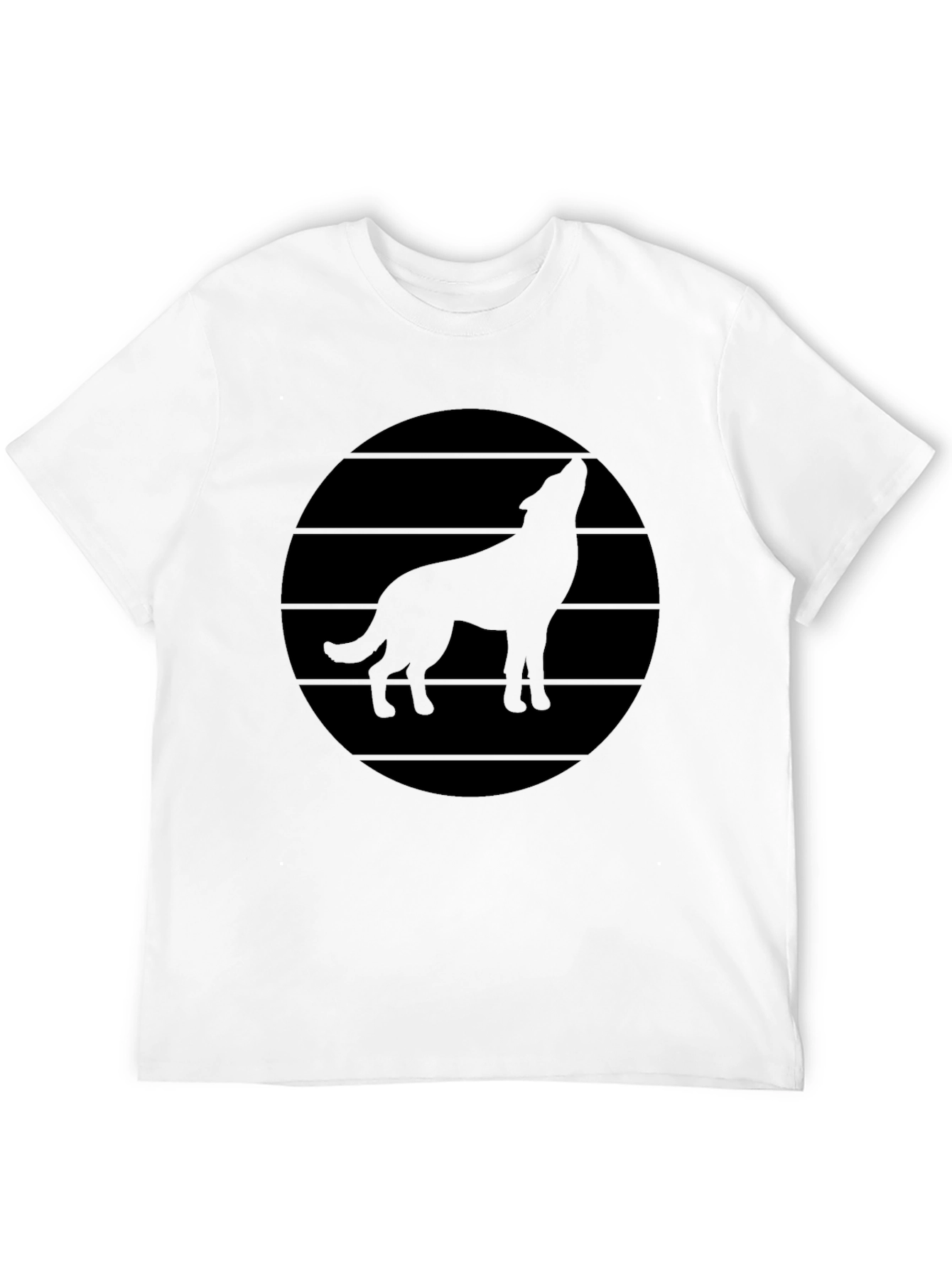 Wolf Silhouette Graphic Tee - Black