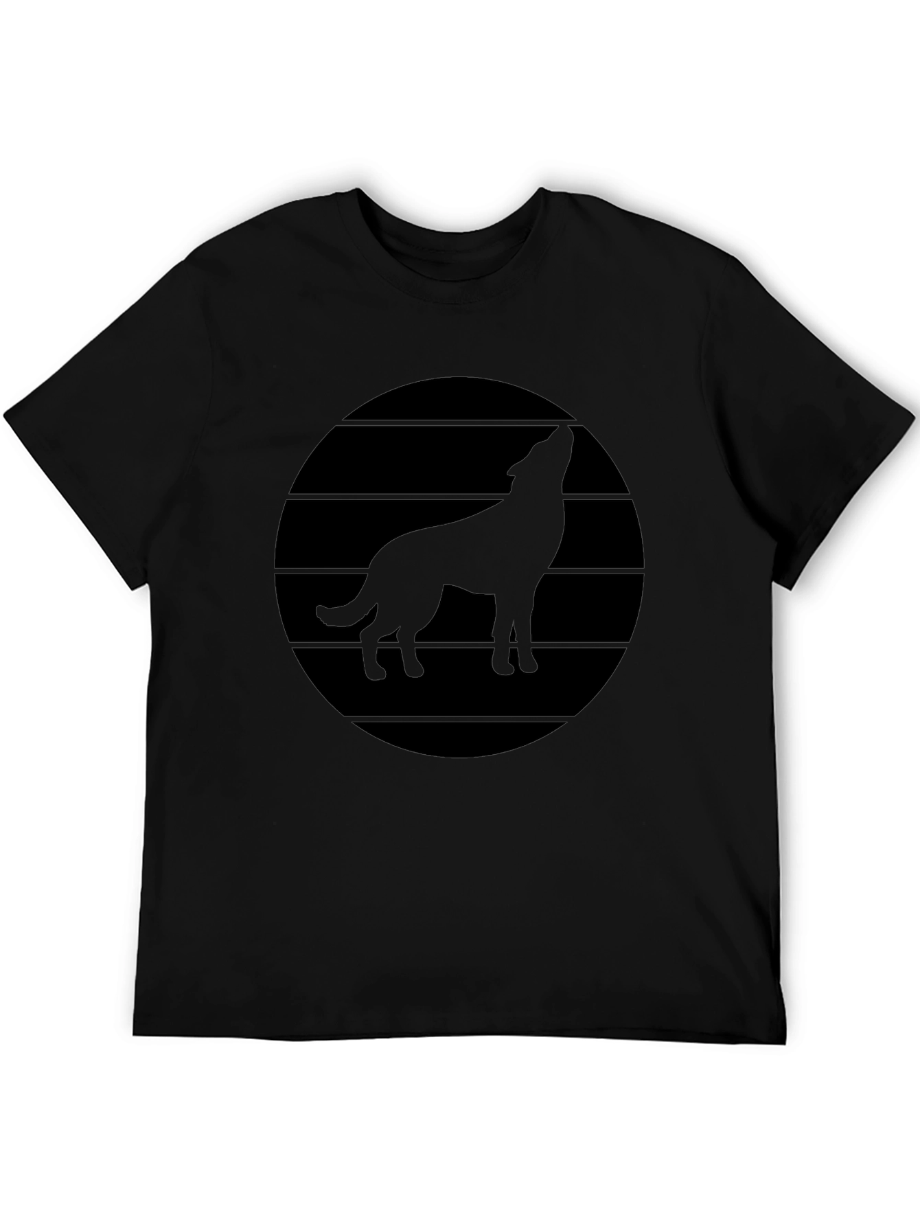 Wolf Silhouette Graphic Tee - Black