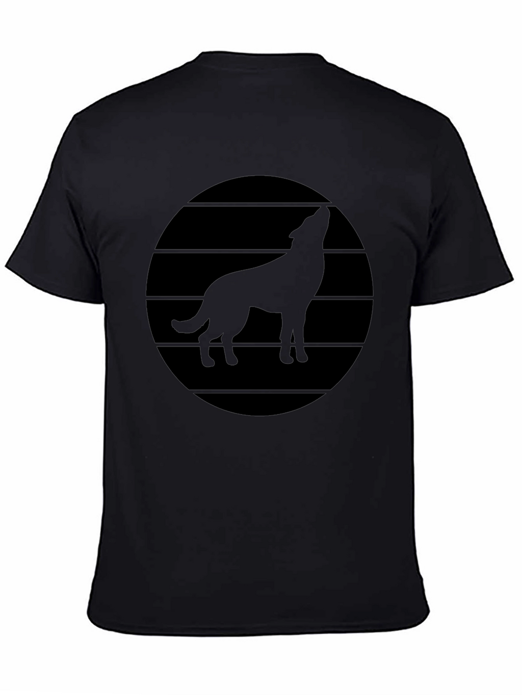 Wolf Silhouette Graphic Tee - Black
